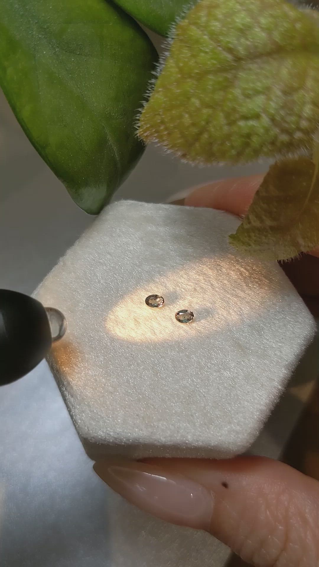 0.17&nbsp;Ct.Tw.Total Carat Weight Alexandrite Pair from Ceylon (Sri Lanka) Size Video