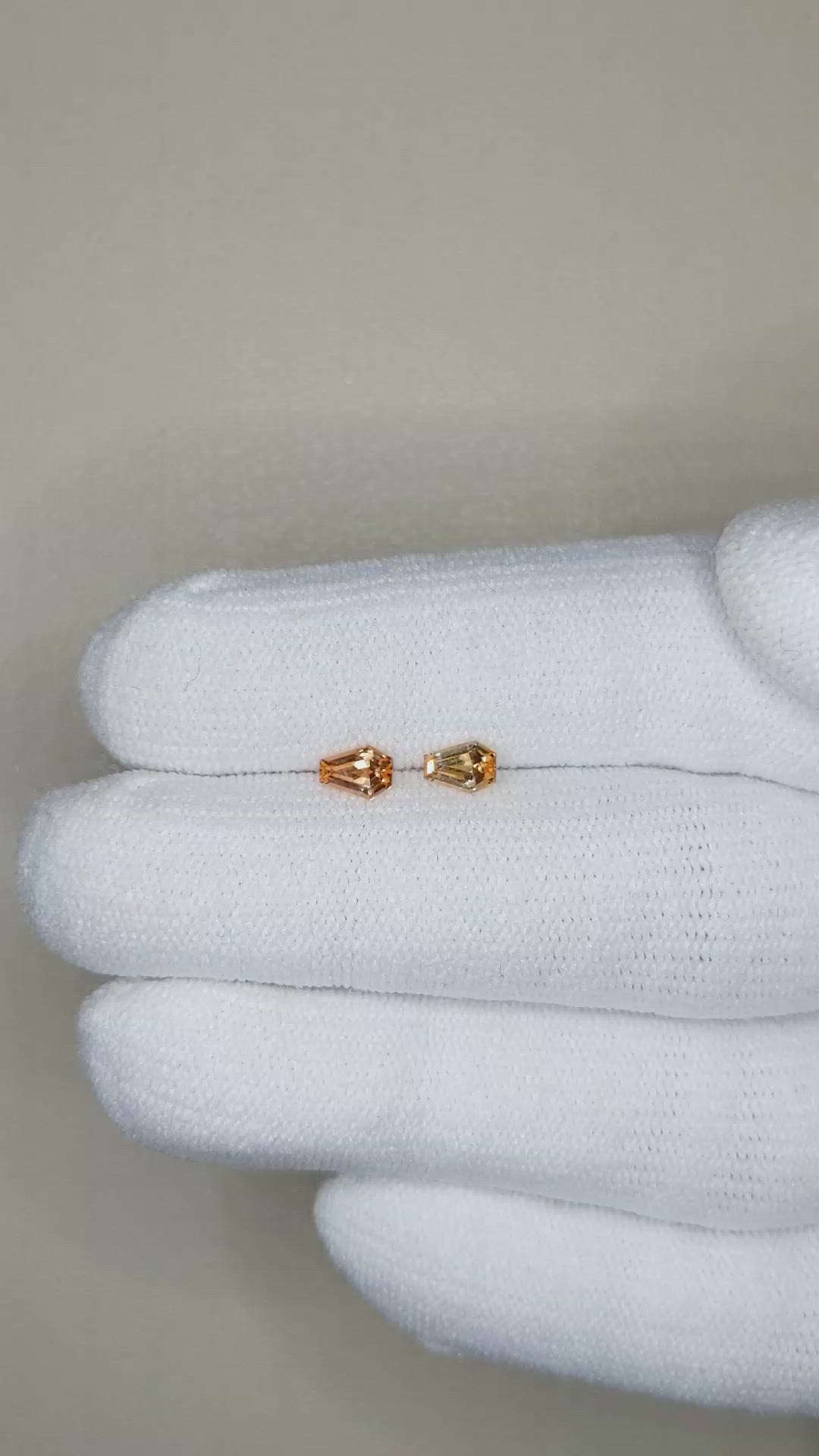 0.70&nbsp;Ct.Tw.Total Carat Weight Spessartite Garnet Pair from Nigeria Size Video