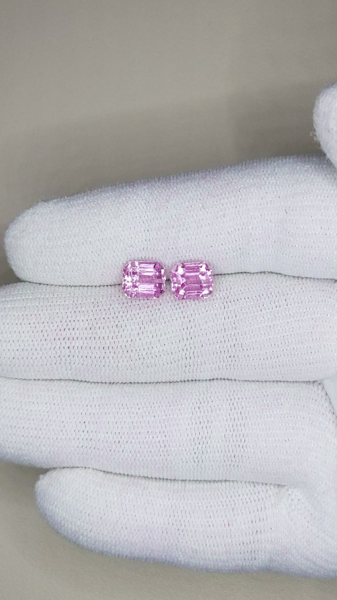 4.06 Ct.Tw.Total Carat Weight Kunzite Pair from Afghanistan Size Video
