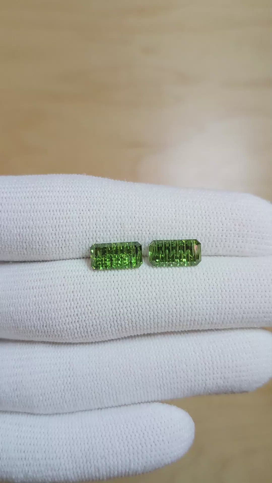 3.81 Ct.Tw.Total Carat Weight Tourmaline Pair from Brazil Size Video