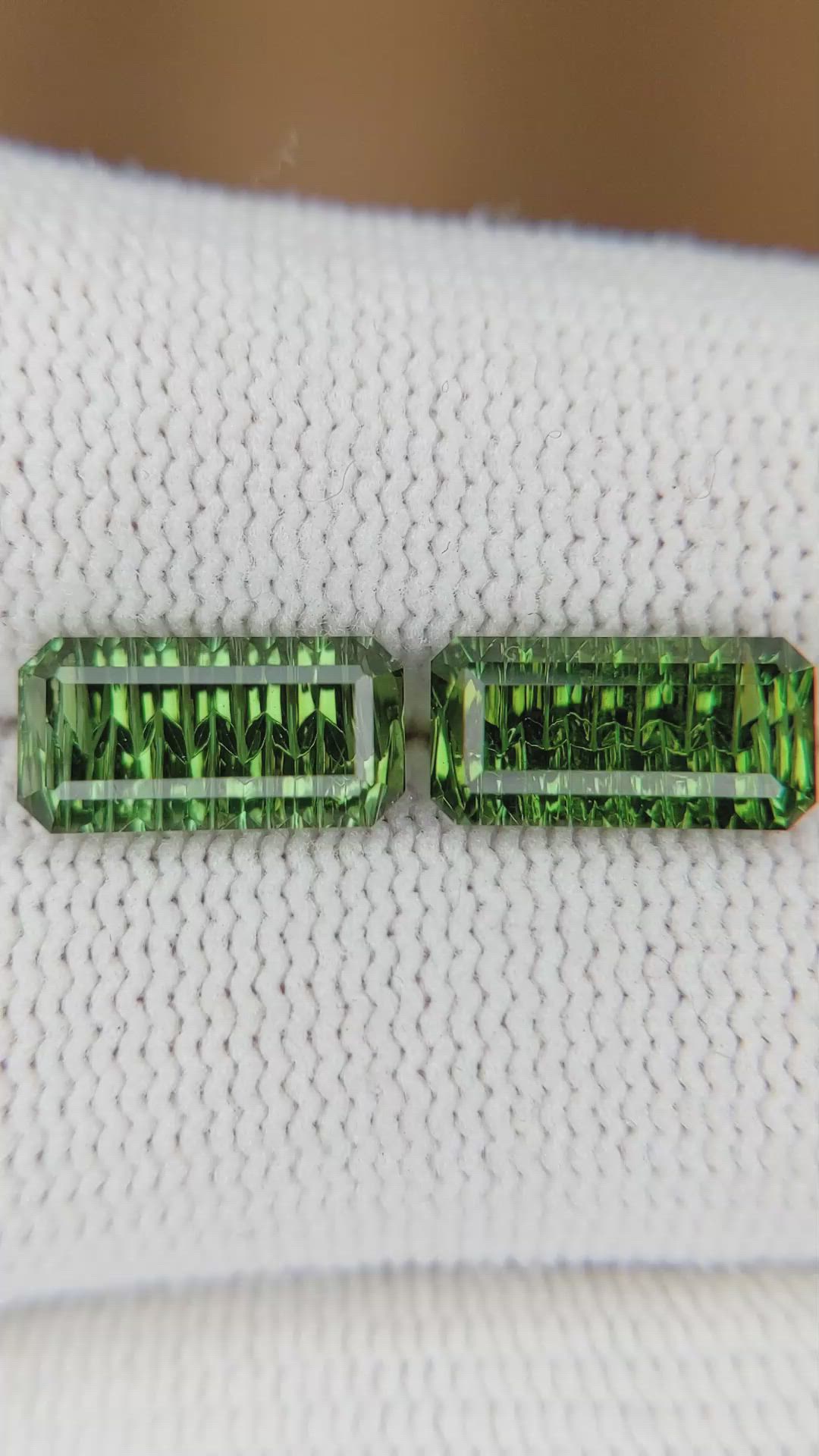 3.81 Ct.Tw.Total Carat Weight Tourmaline Pair from Brazil Size Video