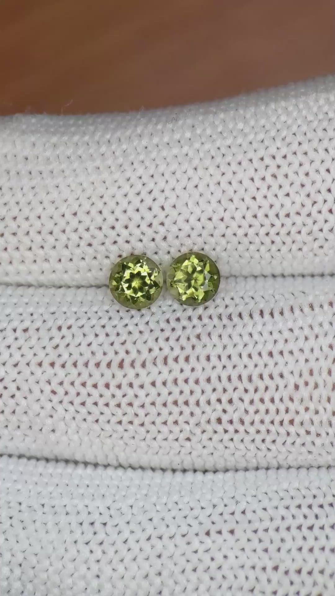 1.04 Ct.Tw.Total Carat Weight Tourmaline Pair from Ceylon (Sri Lanka) Size Video