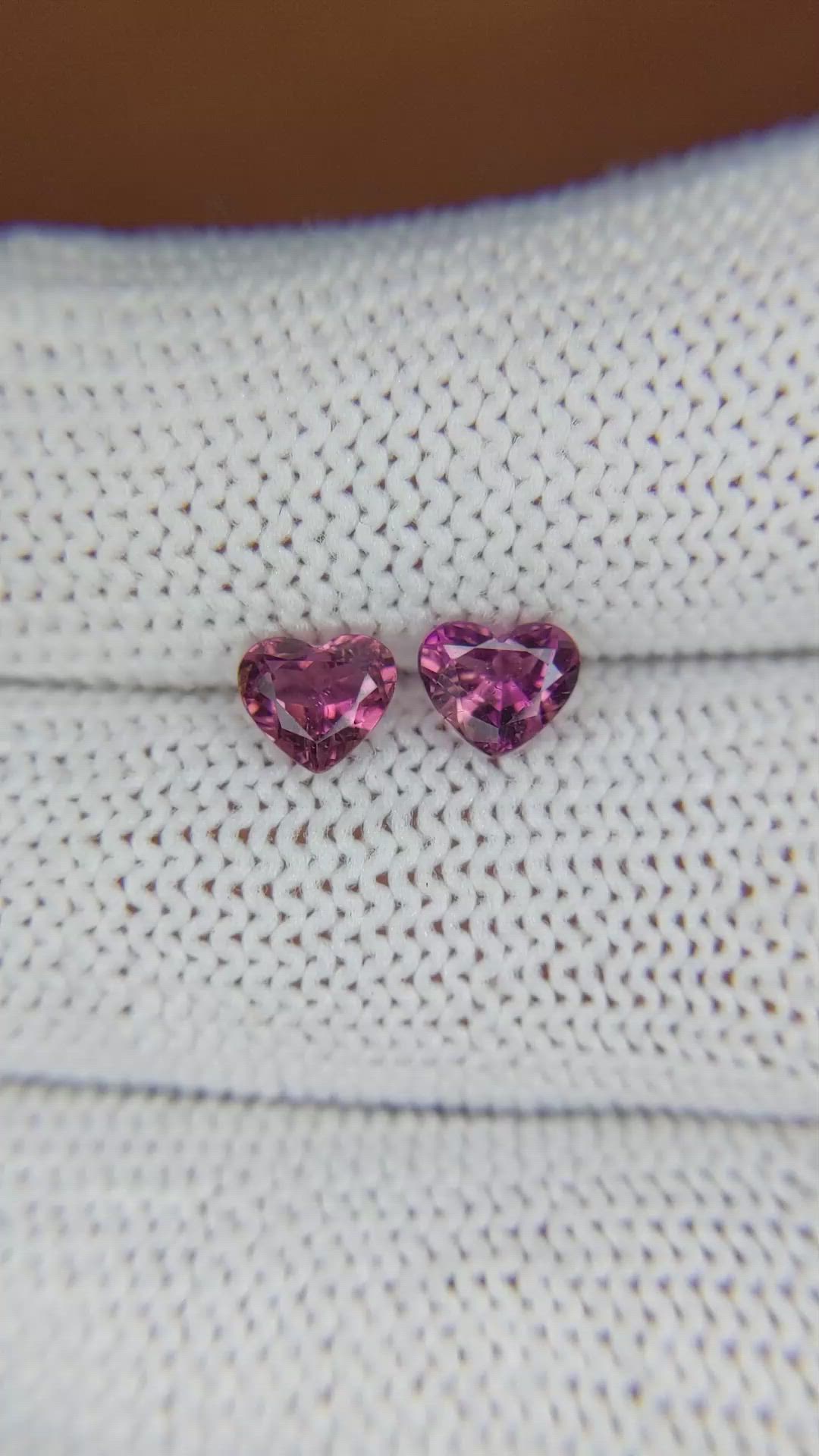 1.08 Ct.Tw.Total Carat Weight Tourmaline Pair from Ceylon (Sri Lanka) Size Video
