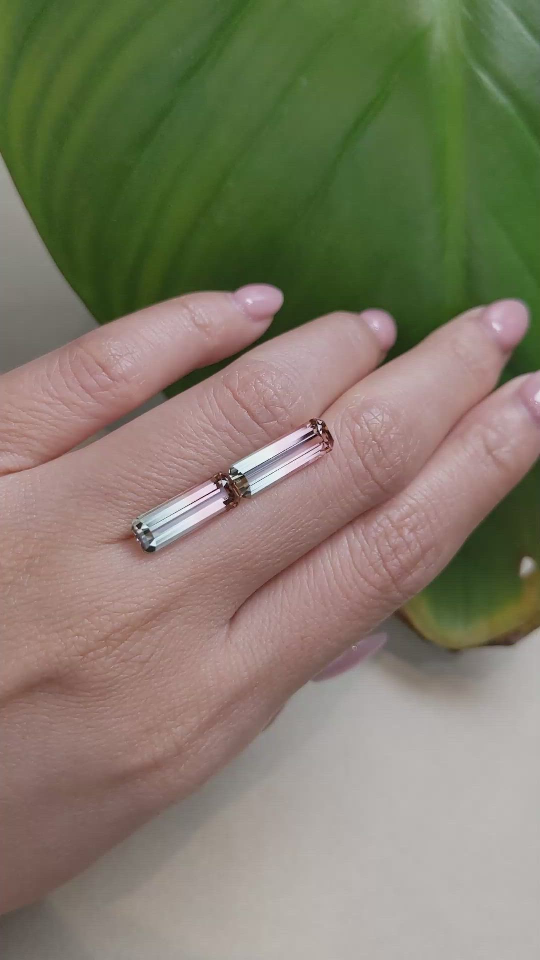 6.73 Ct.Tw.Total Carat Weight Tourmaline Pair from Brazil Size Video