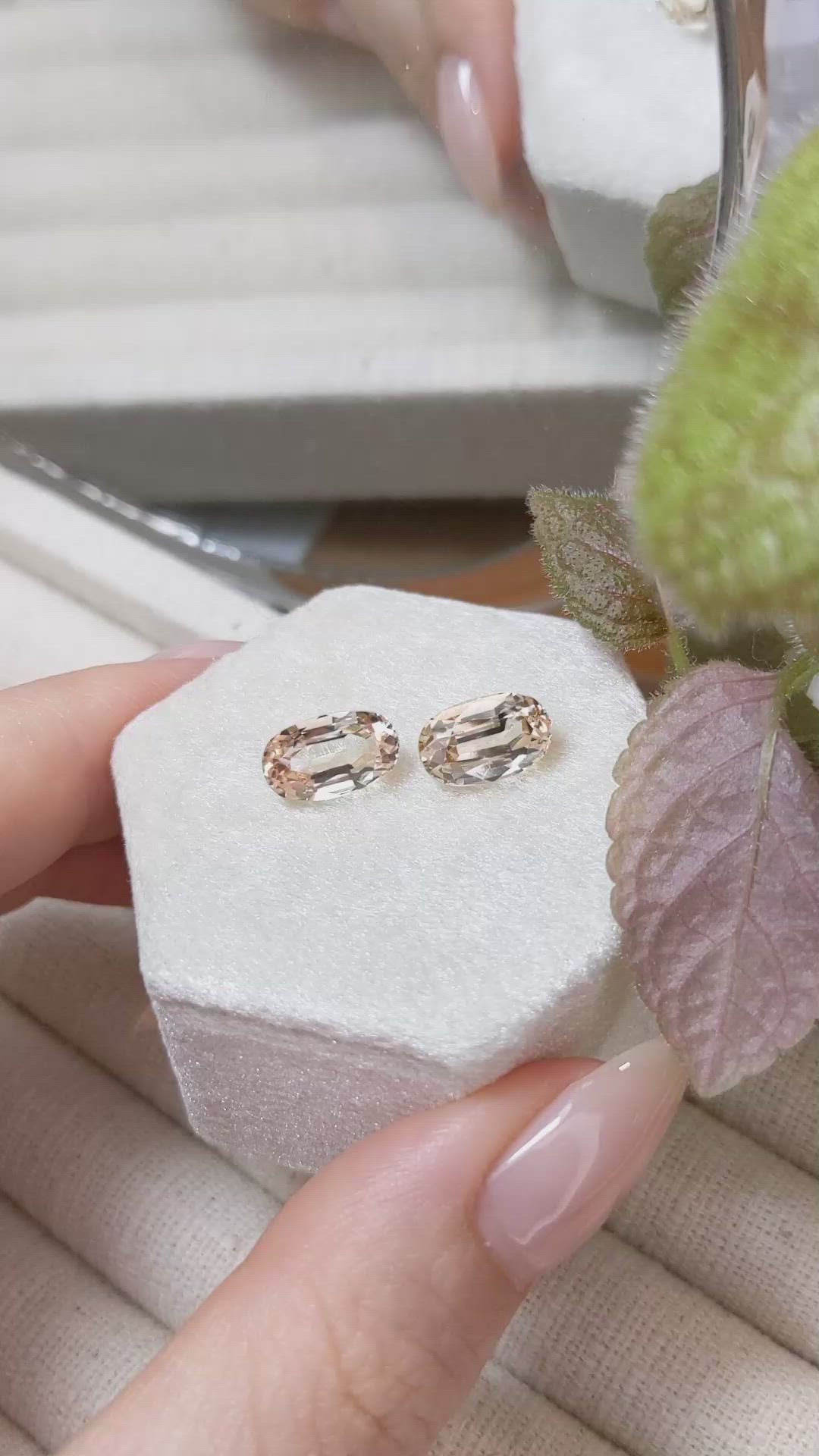 6.56 Ct.Tw.Total Carat Weight Imperial Topaz Pair from Brazil Size Video