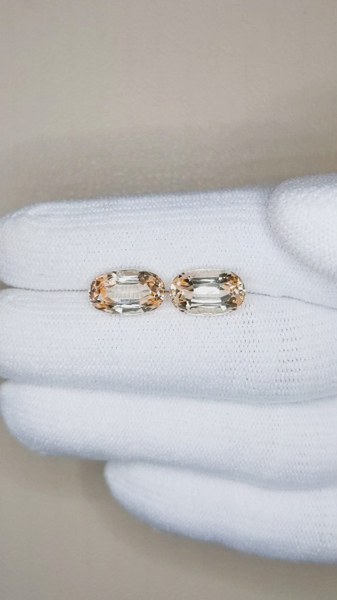 6.56 Ct.Tw.Total Carat Weight Imperial Topaz Pair from Brazil Size Video