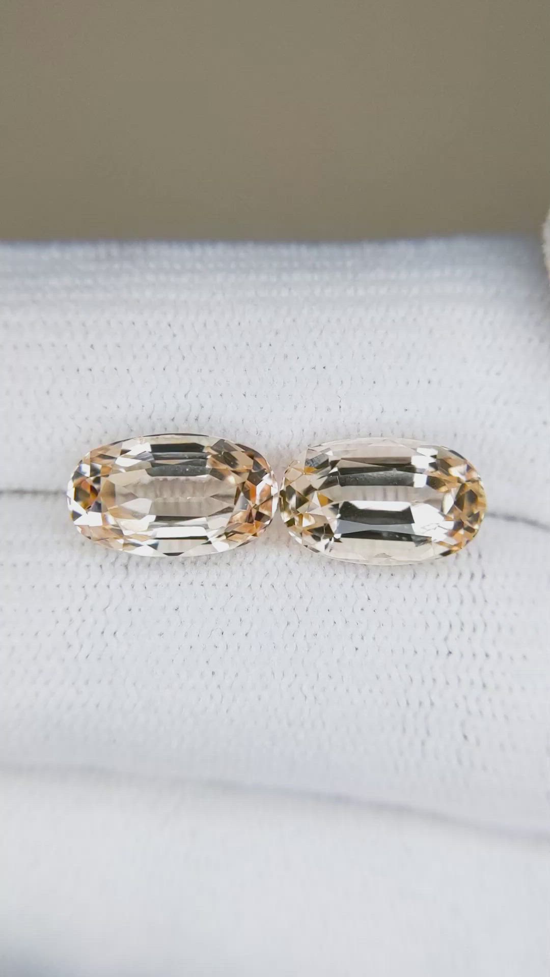 6.56 Ct.Tw.Total Carat Weight Imperial Topaz Pair from Brazil Size Video