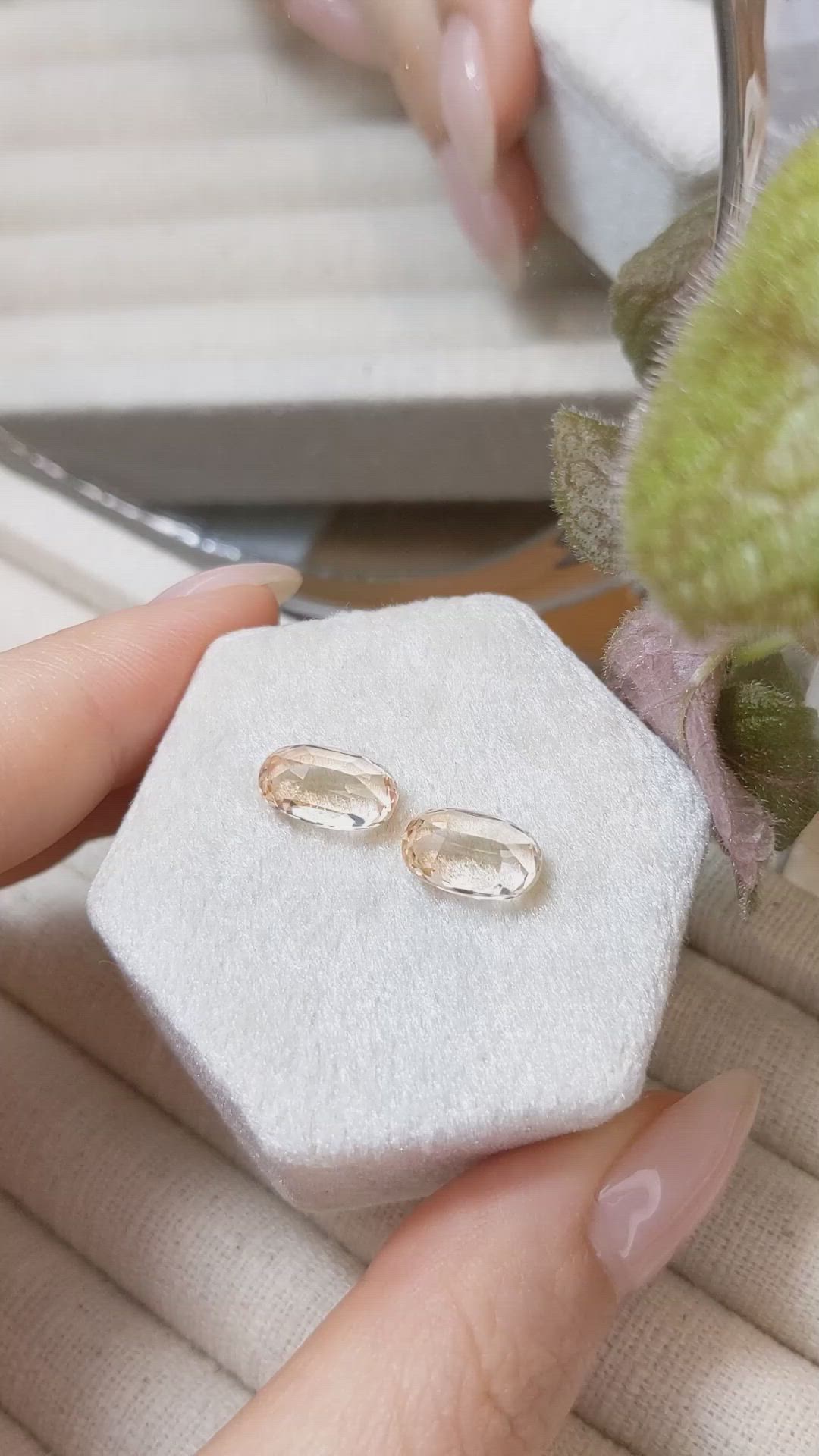 6.56 Ct.Tw.Total Carat Weight Imperial Topaz Pair from Brazil Size Video