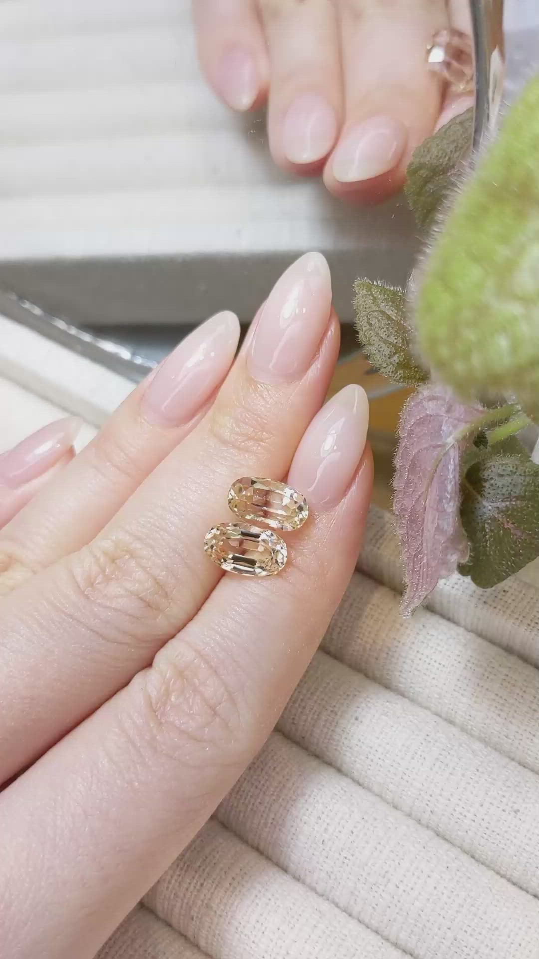 6.56 Ct.Tw.Total Carat Weight Imperial Topaz Pair from Brazil Size Video