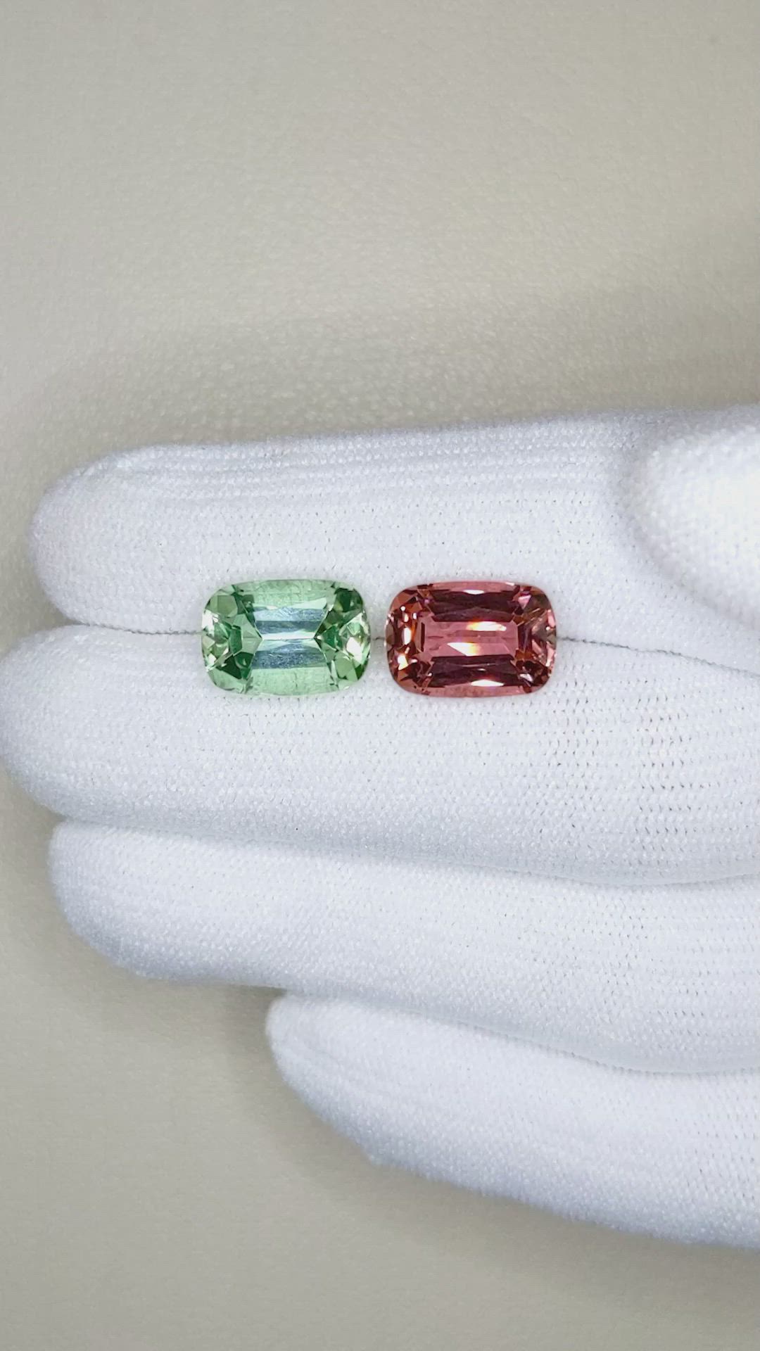 7.08 Ct.Tw.Total Carat Weight Tourmaline Pair from Mozambique Size Video