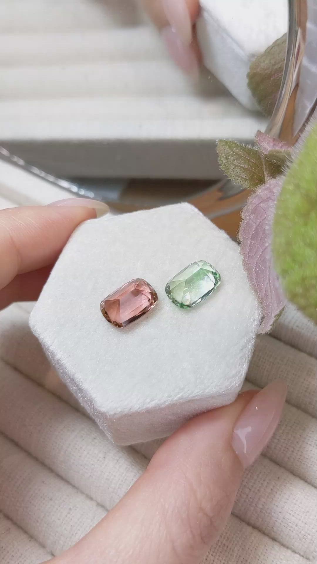 7.08 Ct.Tw.Total Carat Weight Tourmaline Pair from Mozambique Size Video