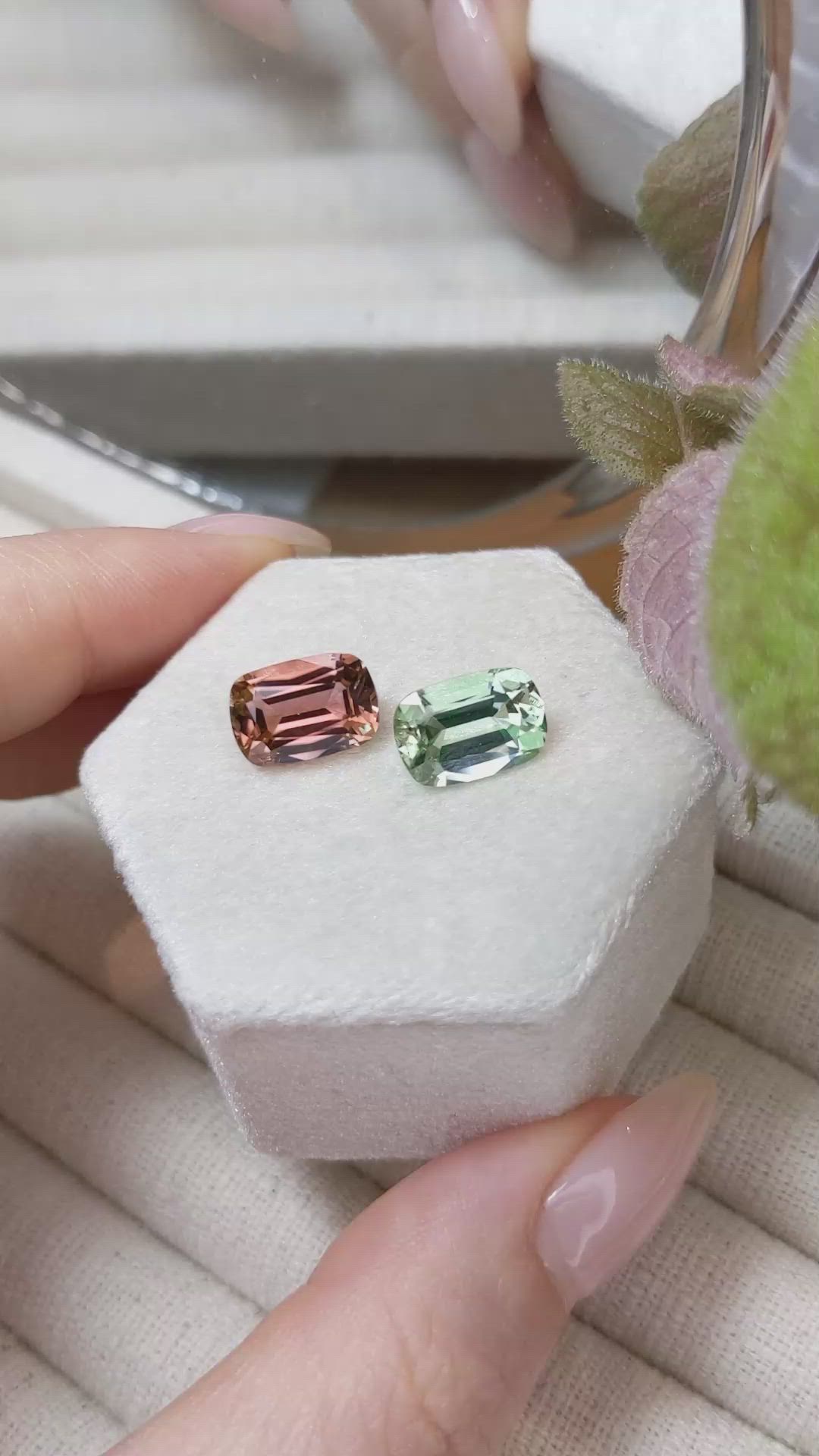 7.08 Ct.Tw.Total Carat Weight Tourmaline Pair from Mozambique Size Video