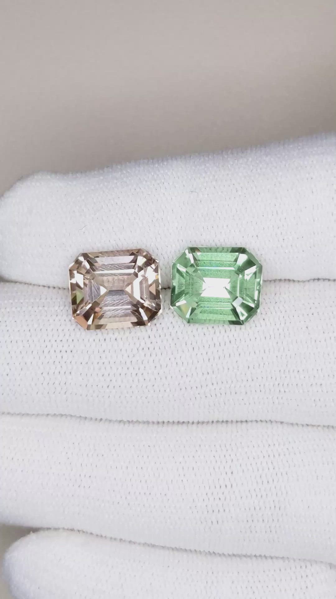 9.68 Ct.Tw.Total Carat Weight Tourmaline Pair from Mozambique Size Video