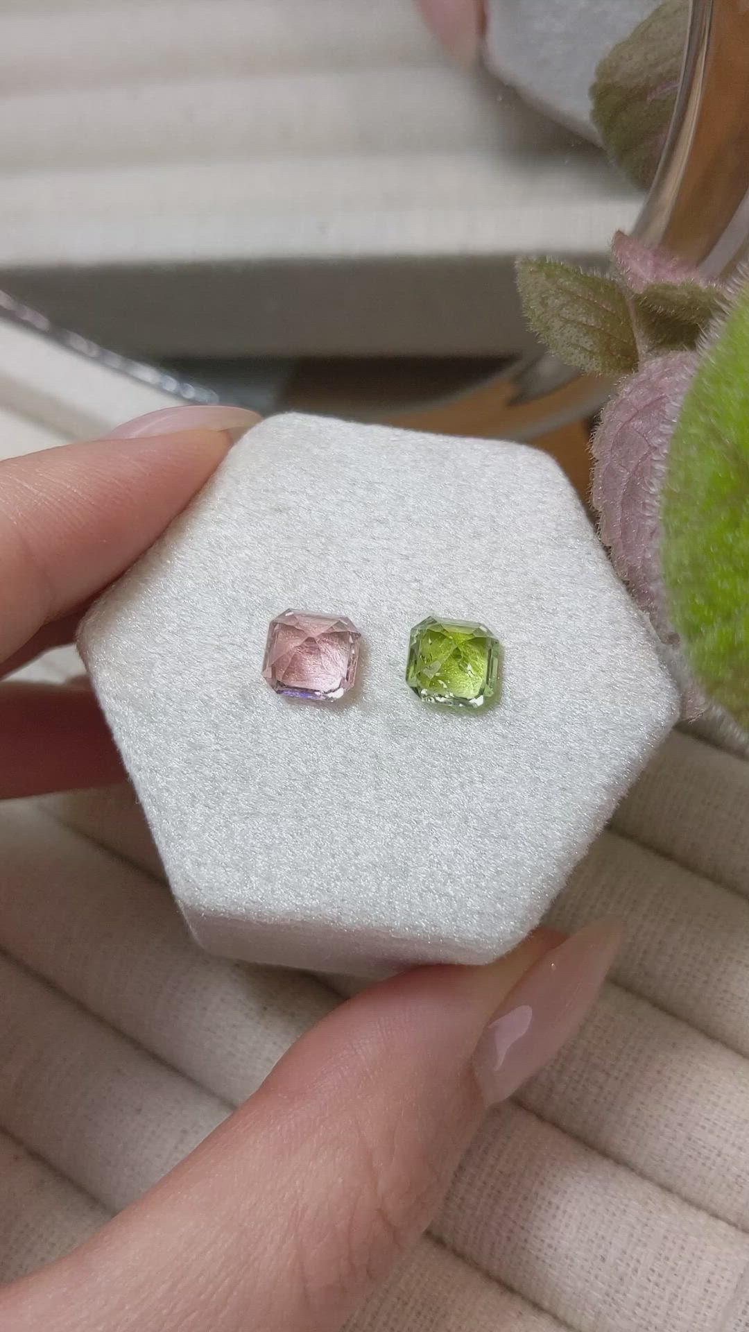 3.62 Ct.Tw.Total Carat Weight Tourmaline Pair from Mozambique Size Video