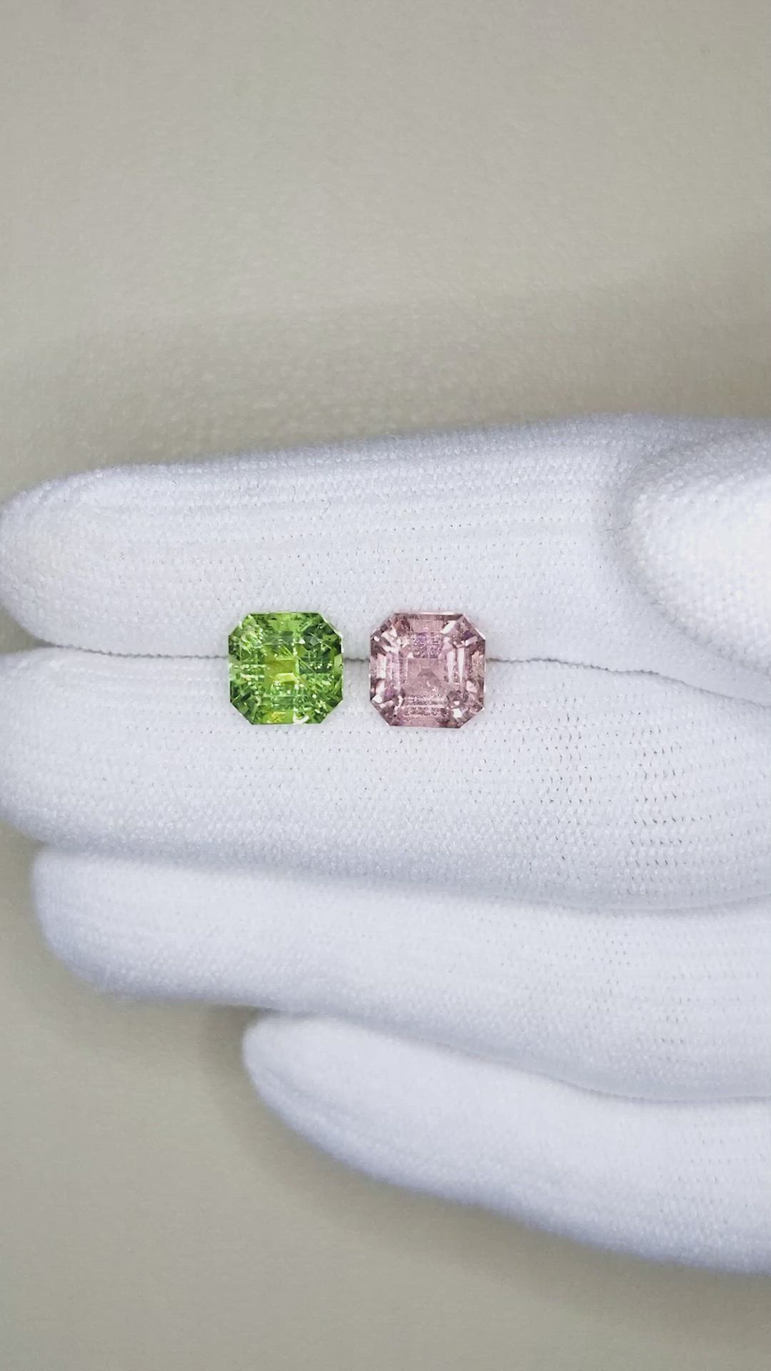 3.62 Ct.Tw.Total Carat Weight Tourmaline Pair from Mozambique Size Video