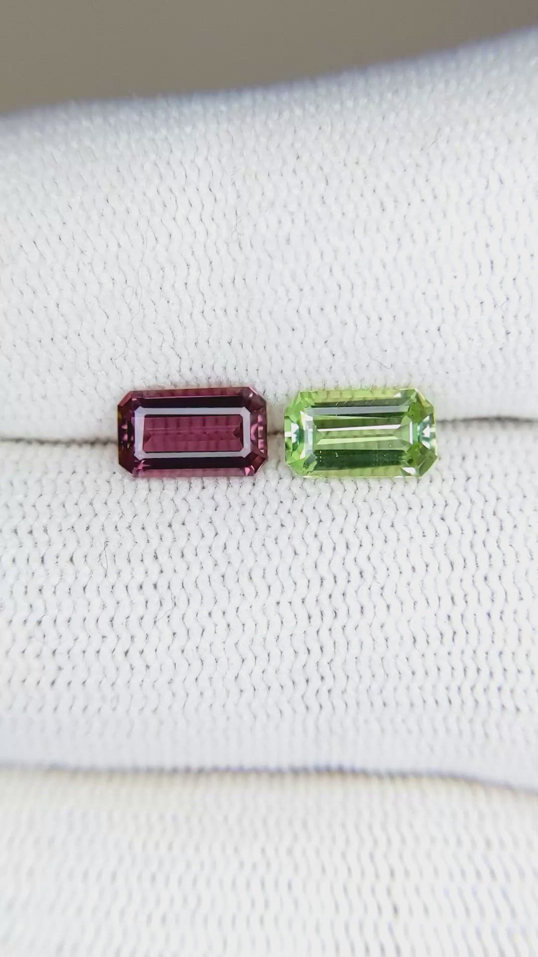 1.50 Ct.Tw.Total Carat Weight Tourmaline Pair from Mozambique Size Video