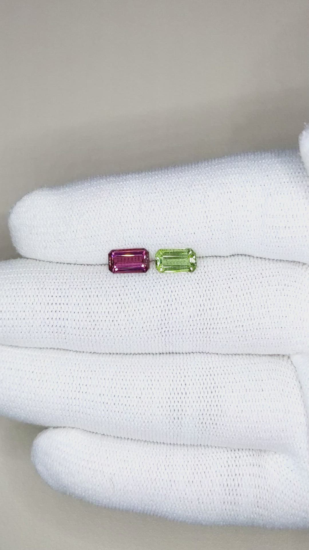 1.50 Ct.Tw.Total Carat Weight Tourmaline Pair from Mozambique Size Video