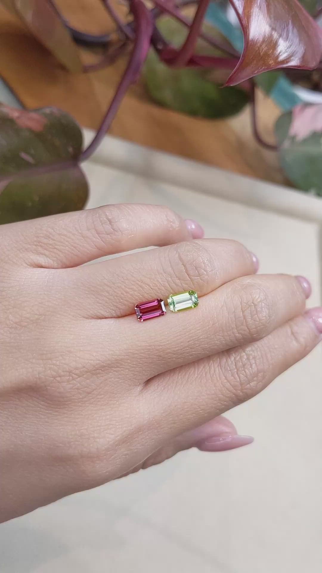 1.50 Ct.Tw.Total Carat Weight Tourmaline Pair from Mozambique Size Video