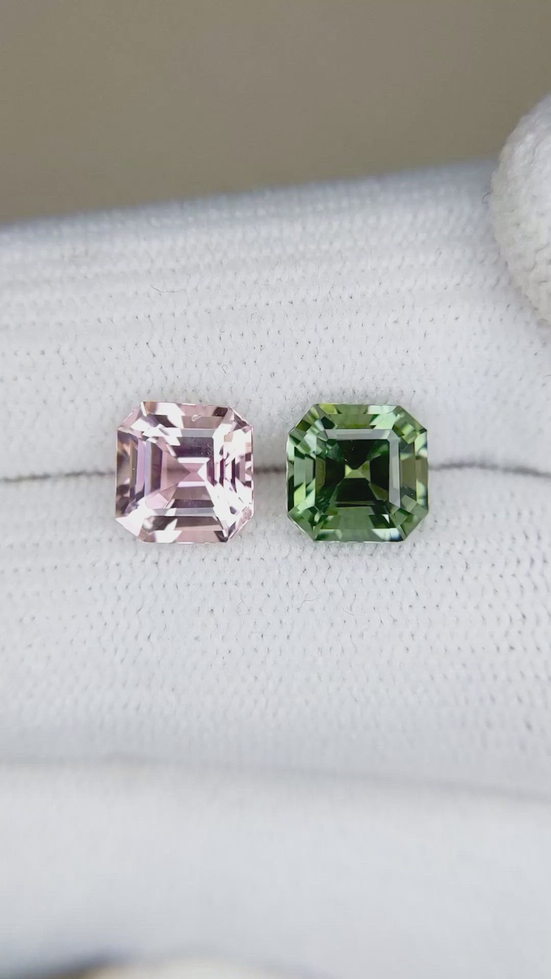 3.07 Ct.Tw.Total Carat Weight Tourmaline Pair from Mozambique Size Video