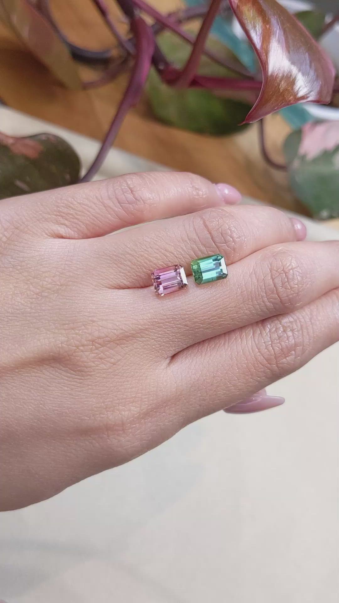 4.23&nbsp;Ct.Tw.Total Carat Weight Tourmaline Pair from Mozambique Size Video