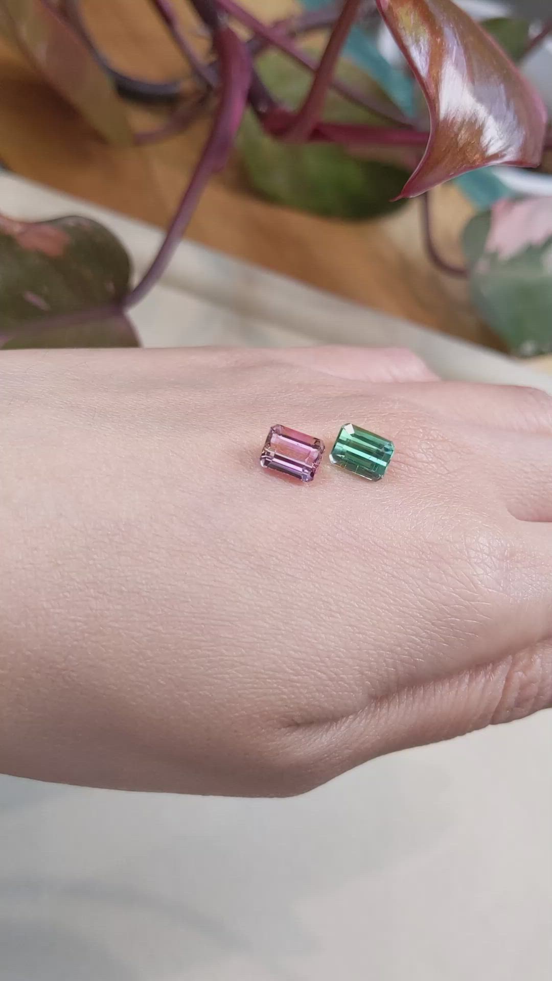 4.23&nbsp;Ct.Tw.Total Carat Weight Tourmaline Pair from Mozambique Size Video