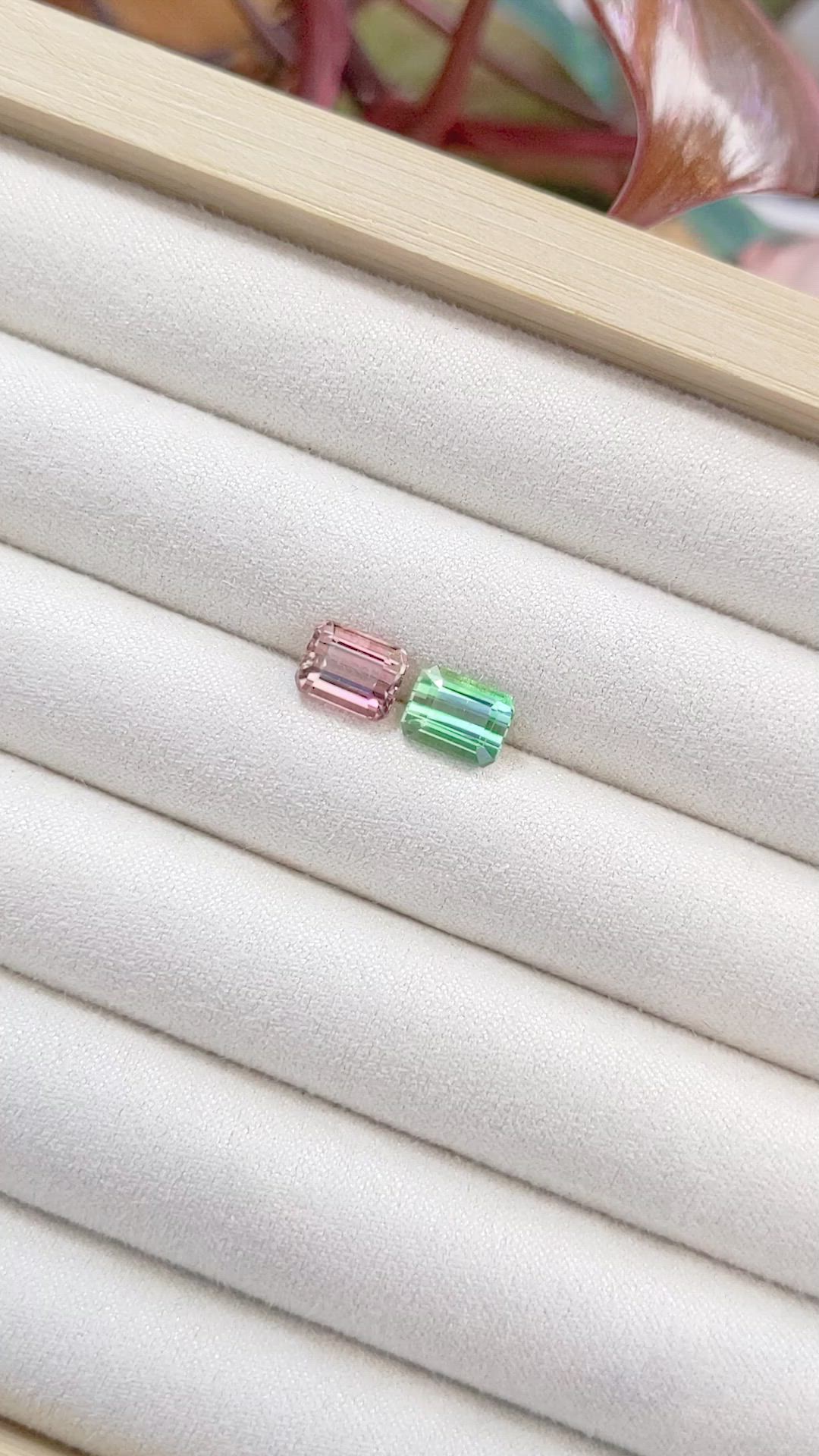 4.23&nbsp;Ct.Tw.Total Carat Weight Tourmaline Pair from Mozambique Size Video