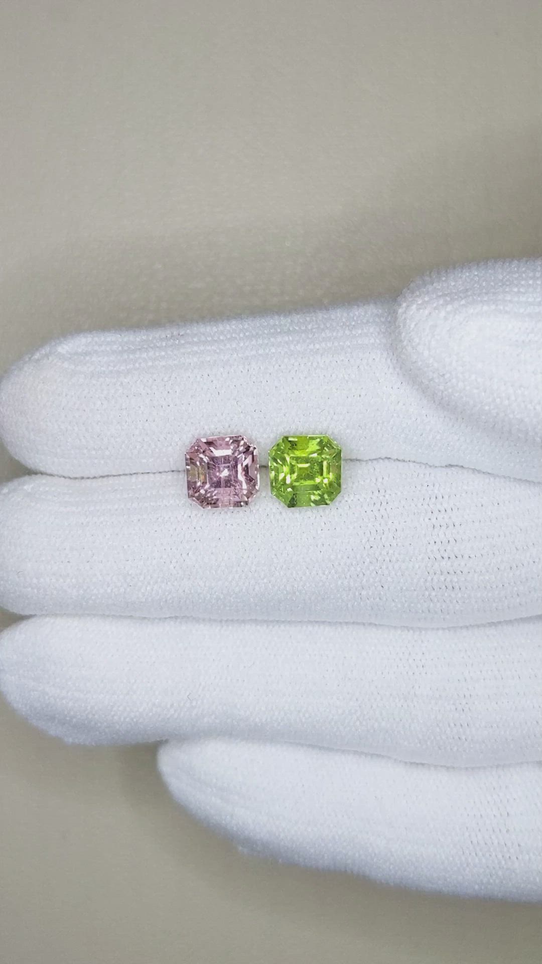 3.38 Ct.Tw.Total Carat Weight Tourmaline Pair from Mozambique Size Video