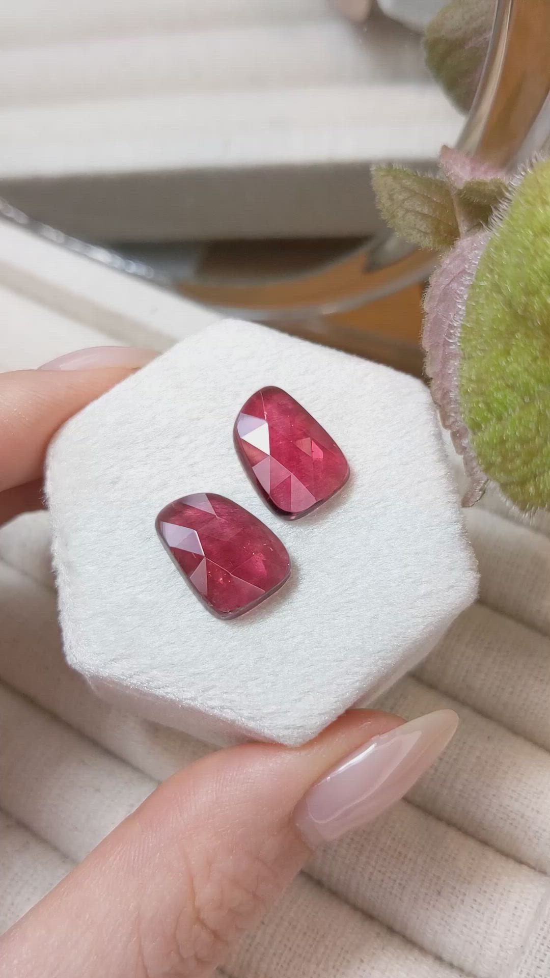 11.90&nbsp;Ct.Tw.Total Carat Weight Rubellite Tourmaline Pair from Brazil Size Video