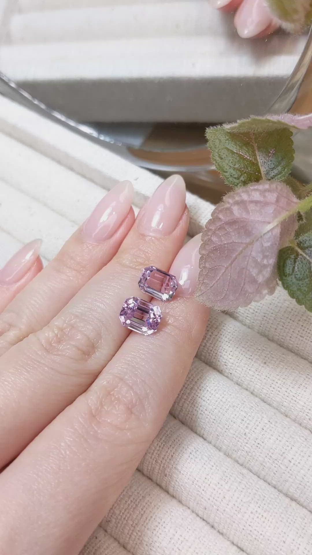 6.28 Ct.Tw.Total Carat Weight Kunzite Pair from Afghanistan Size Video