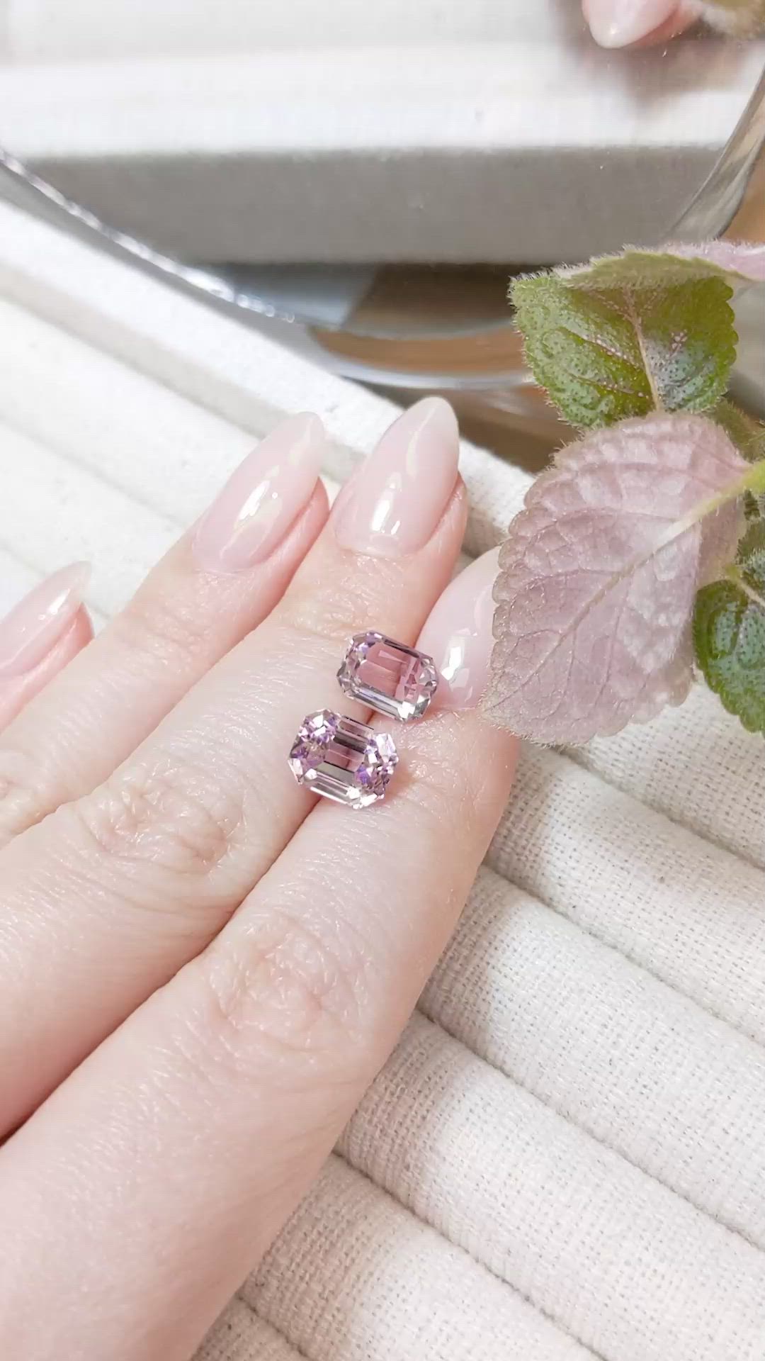 6.28 Ct.Tw.Total Carat Weight Kunzite Pair from Afghanistan Size Video