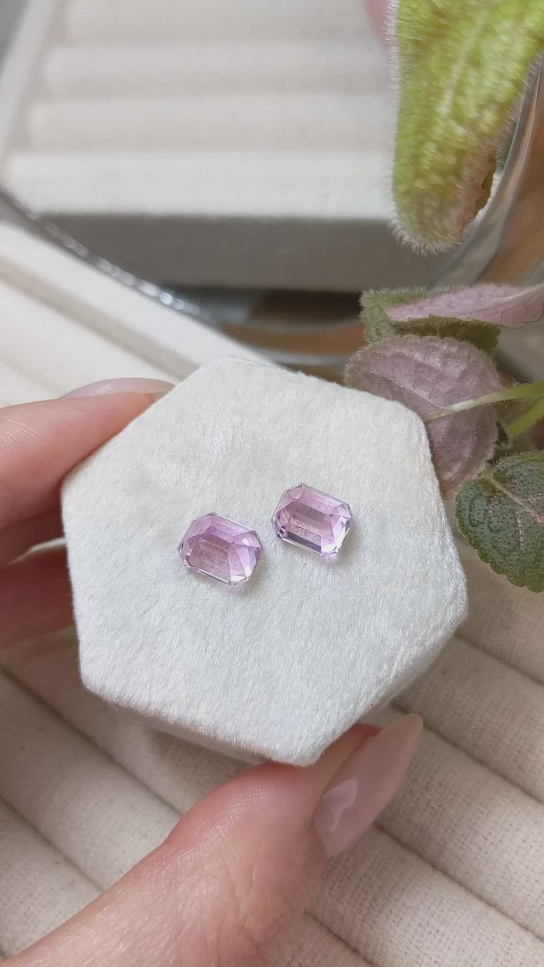 6.28 Ct.Tw.Total Carat Weight Kunzite Pair from Afghanistan Size Video