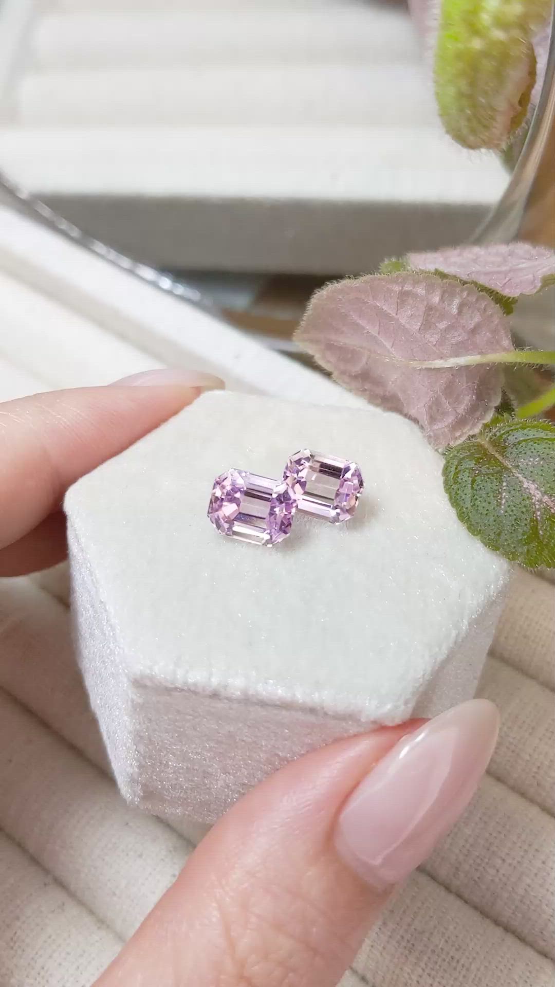 6.28 Ct.Tw.Total Carat Weight Kunzite Pair from Afghanistan Size Video