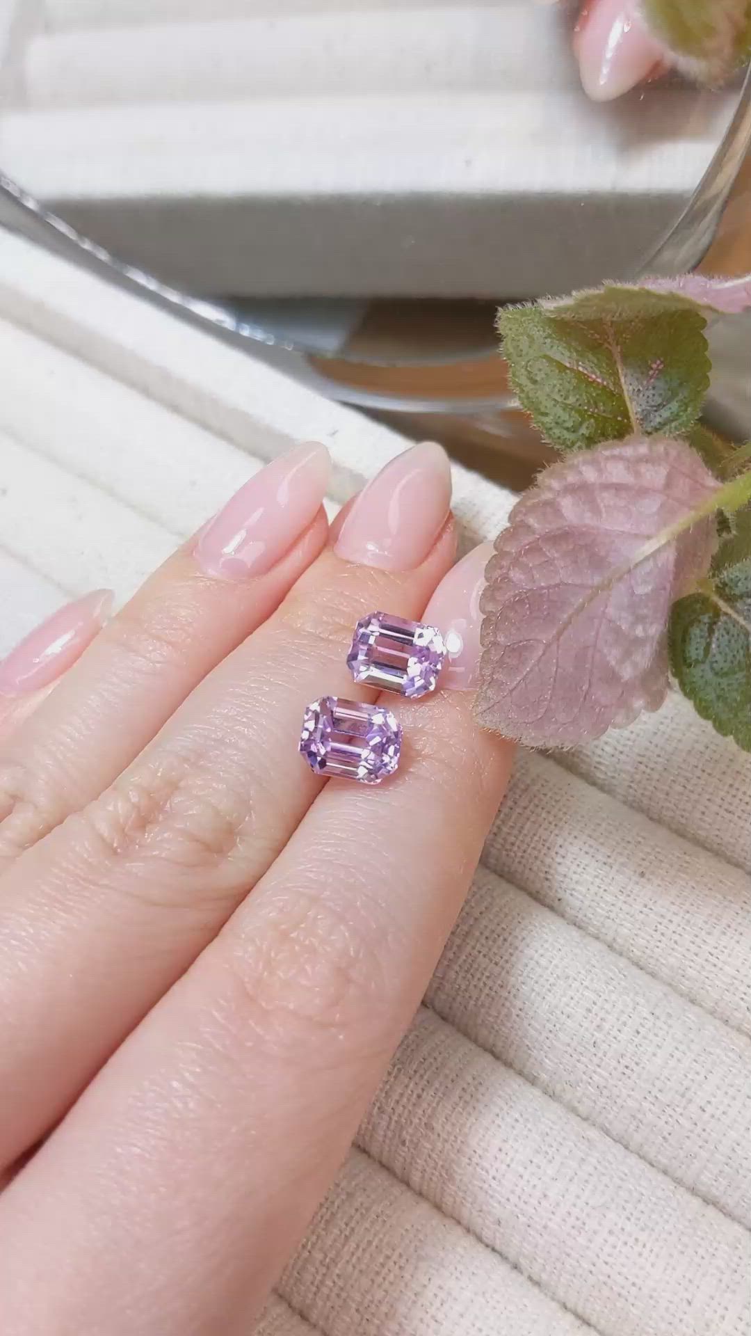 6.28 Ct.Tw.Total Carat Weight Kunzite Pair from Afghanistan Size Video