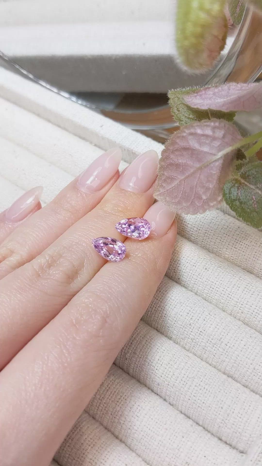 5.18 Ct.Tw.Total Carat Weight Kunzite Pair from Afghanistan Size Video