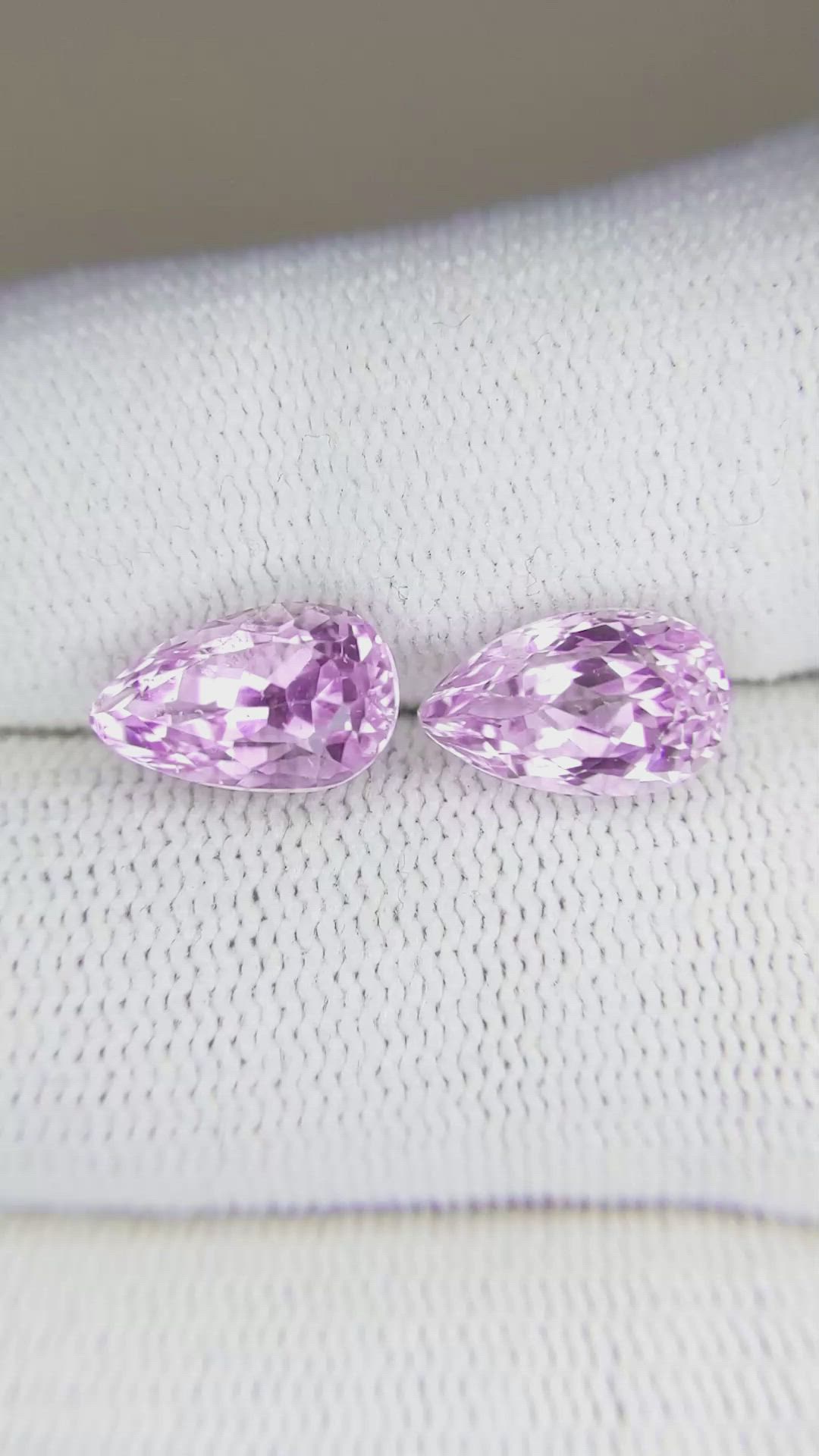 5.18 Ct.Tw.Total Carat Weight Kunzite Pair from Afghanistan Size Video