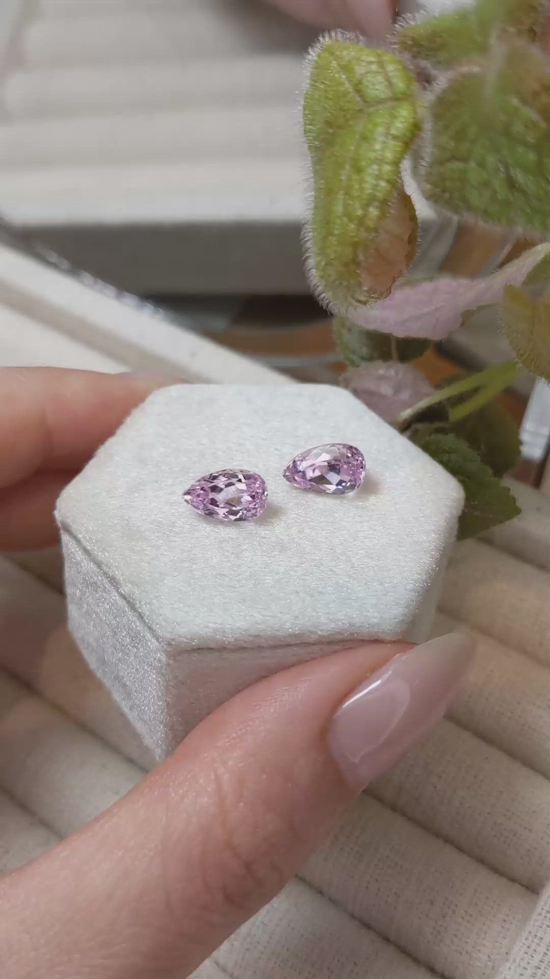 5.18 Ct.Tw.Total Carat Weight Kunzite Pair from Afghanistan Size Video