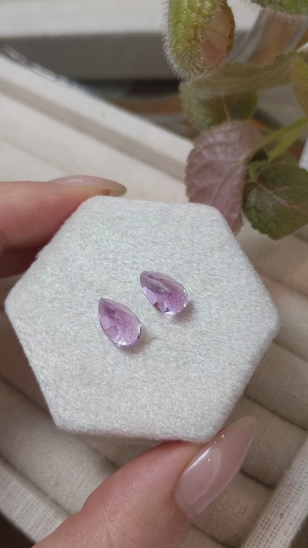 5.18 Ct.Tw.Total Carat Weight Kunzite Pair from Afghanistan Size Video