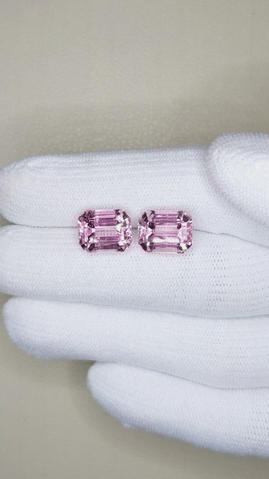 8.67 Ct.Tw.Total Carat Weight Kunzite Pair from Afghanistan Size Video