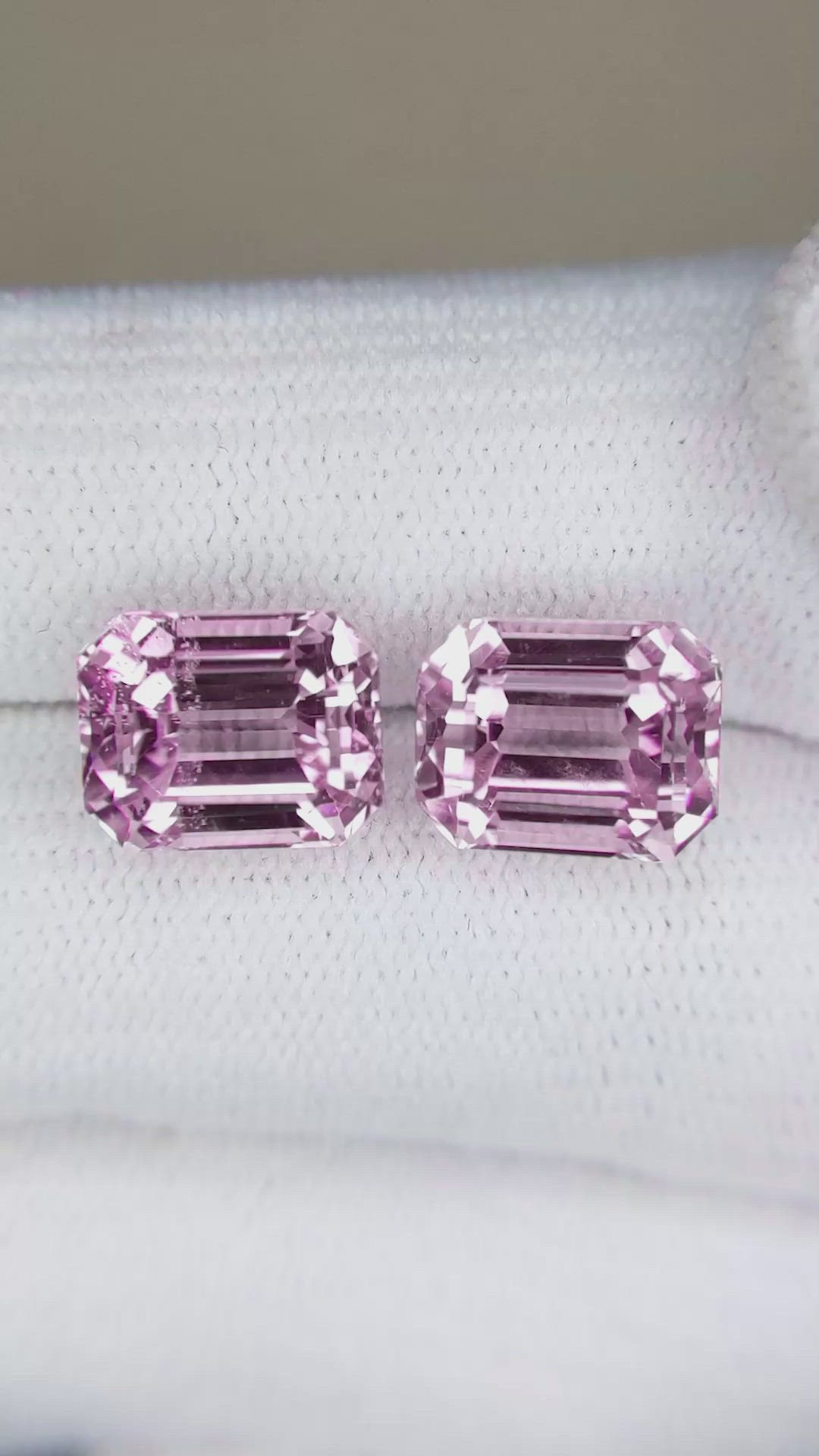 8.67 Ct.Tw.Total Carat Weight Kunzite Pair from Afghanistan Size Video