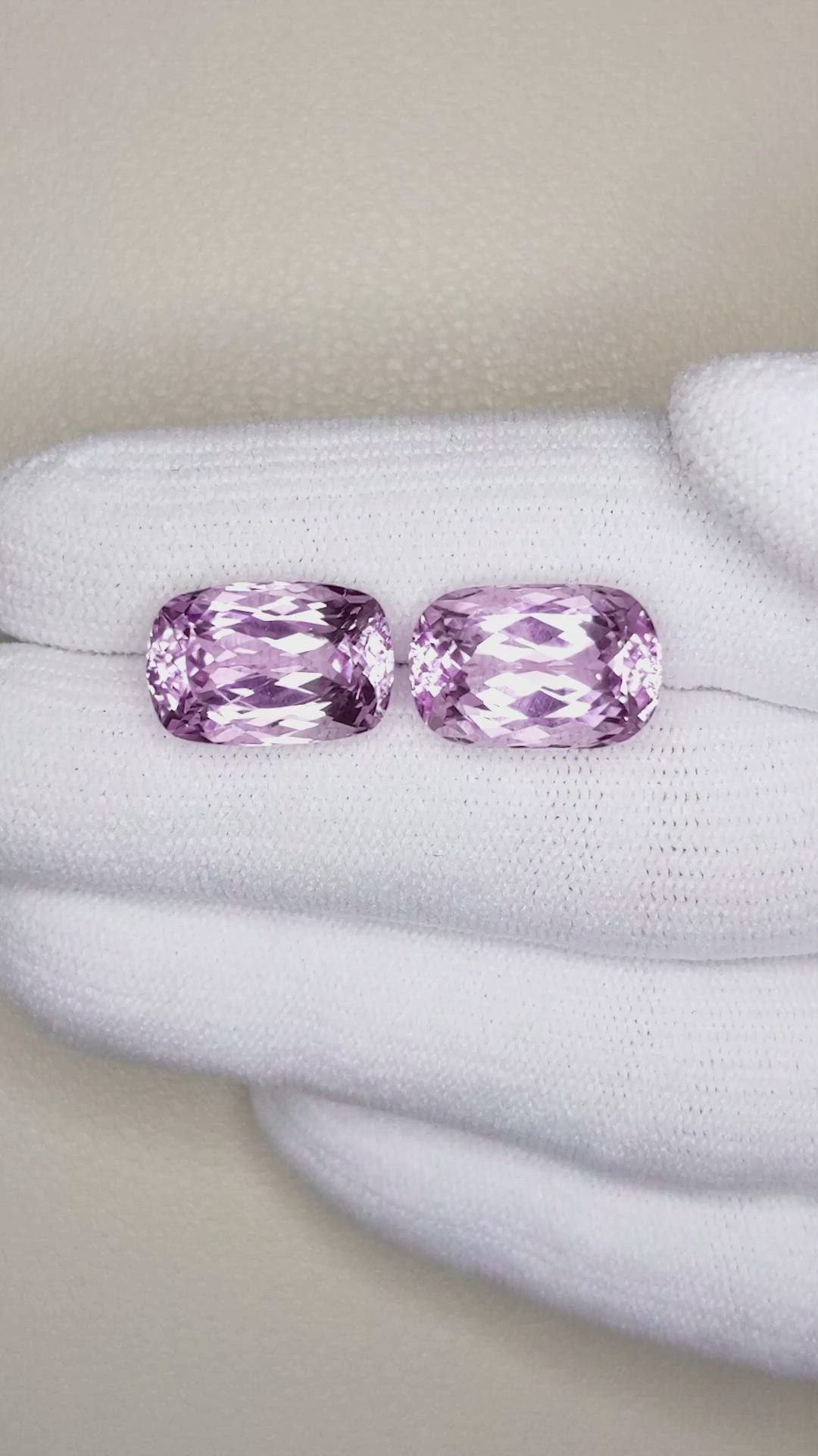 16.44&nbsp;Ct.Tw.Total Carat Weight Kunzite Pair from Afghanistan Size Video
