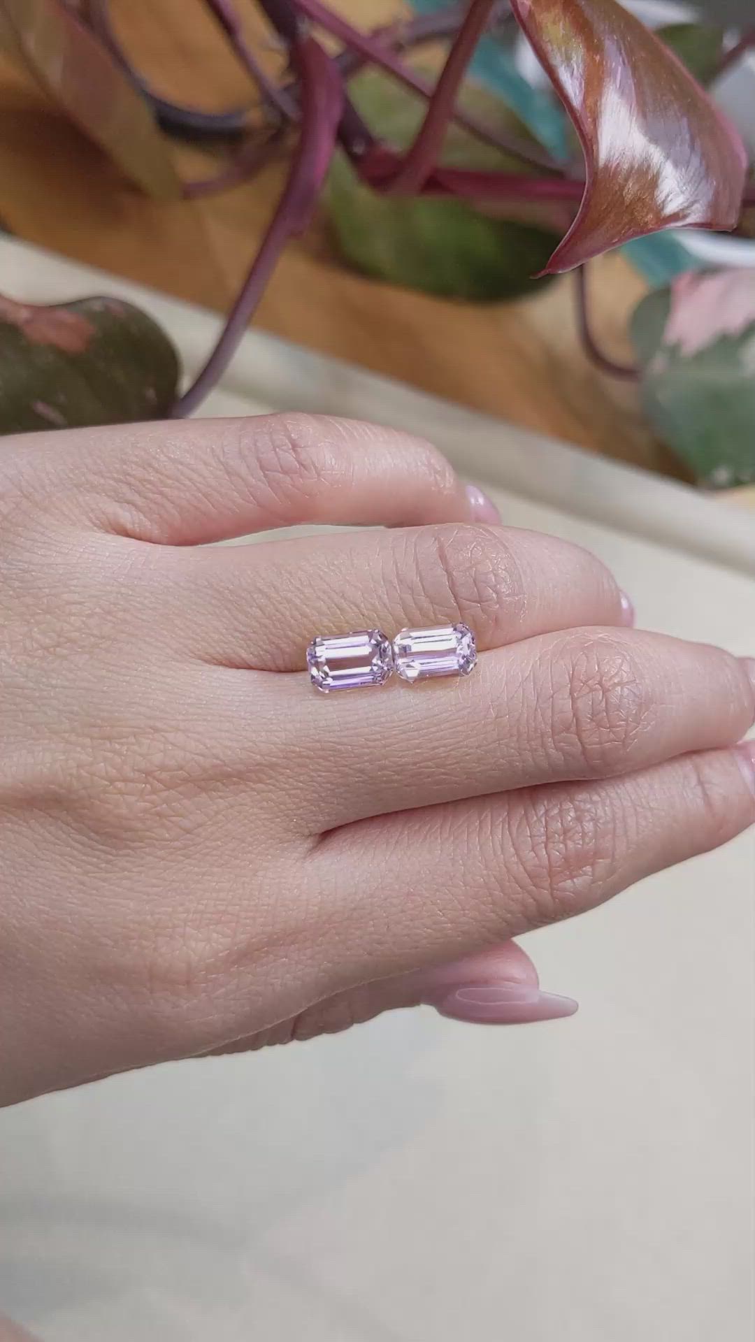 4.32&nbsp;Ct.Tw.Total Carat Weight Kunzite Pair from Afghanistan Size Video