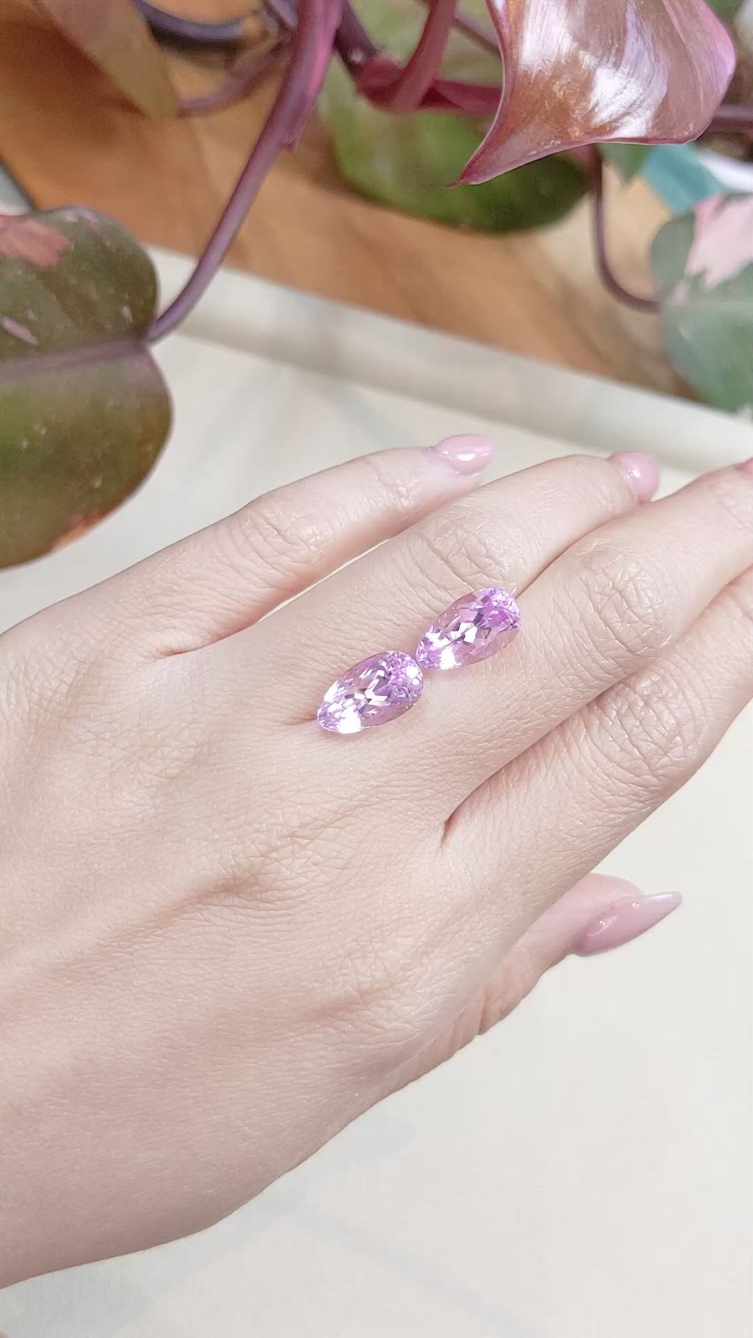 9.79&nbsp;Ct.Tw.Total Carat Weight Kunzite Pair from Afghanistan Size Video