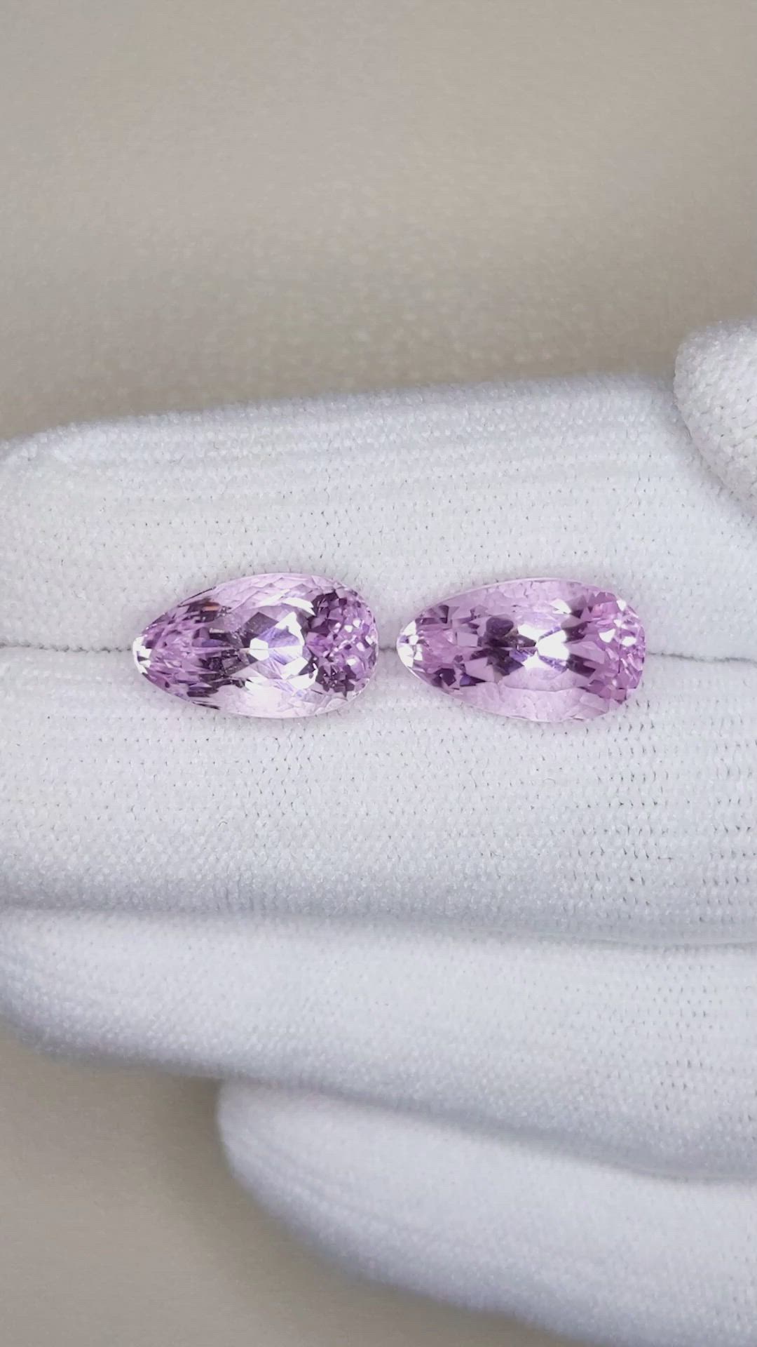 9.79&nbsp;Ct.Tw.Total Carat Weight Kunzite Pair from Afghanistan Size Video