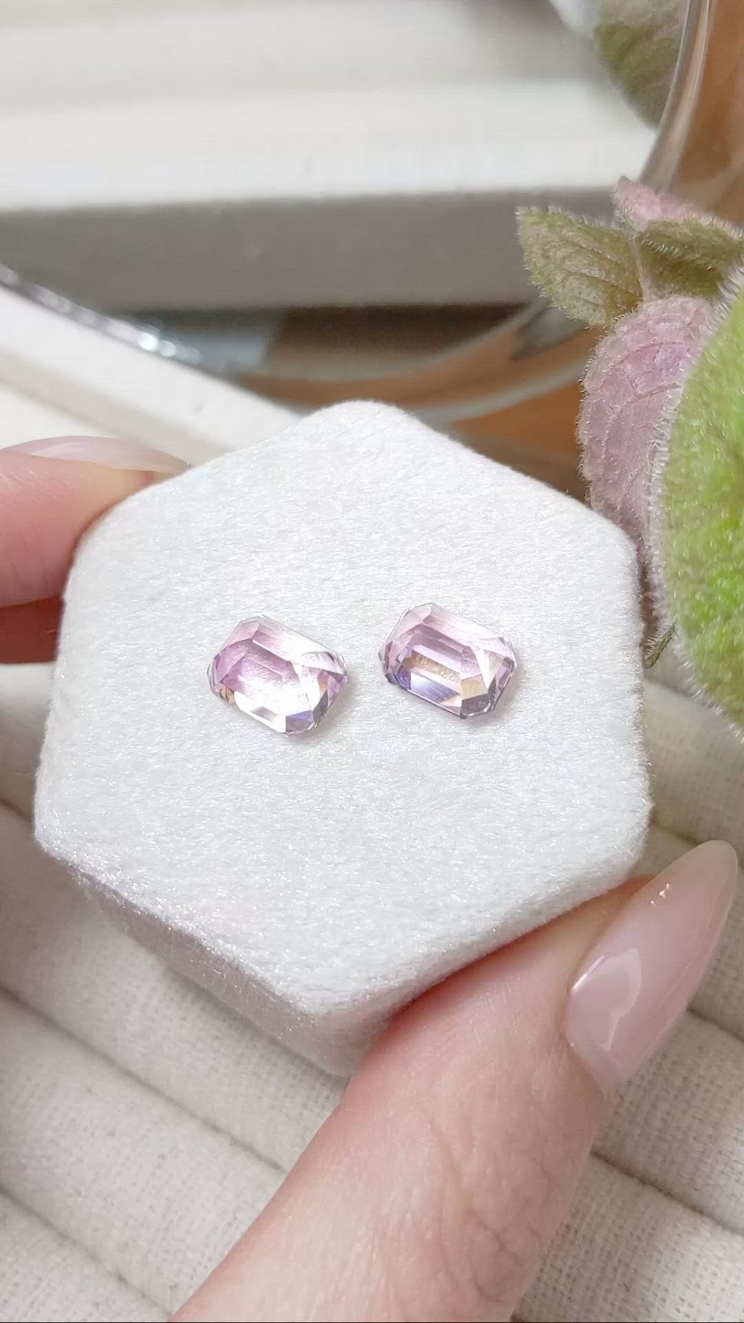 7.14&nbsp;Ct.Tw.Total Carat Weight Kunzite Pair from Afghanistan Size Video