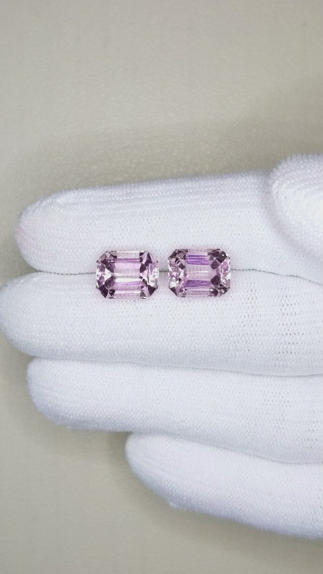 7.14&nbsp;Ct.Tw.Total Carat Weight Kunzite Pair from Afghanistan Size Video