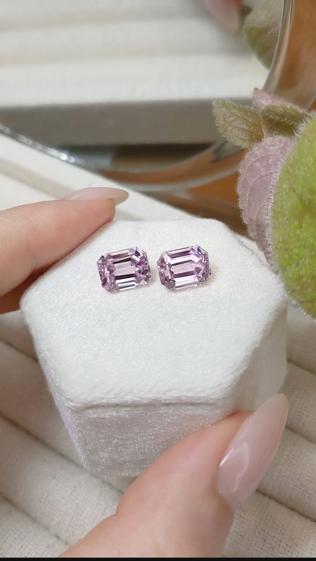 7.14&nbsp;Ct.Tw.Total Carat Weight Kunzite Pair from Afghanistan Size Video