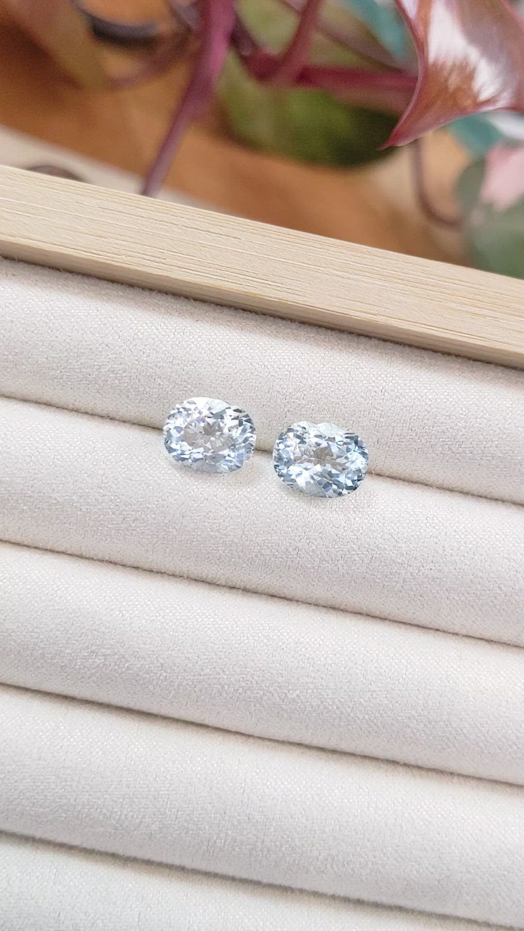 5.35&nbsp;Ct.Tw.Total Carat Weight Aquamarine Pair from Brazil Size Video