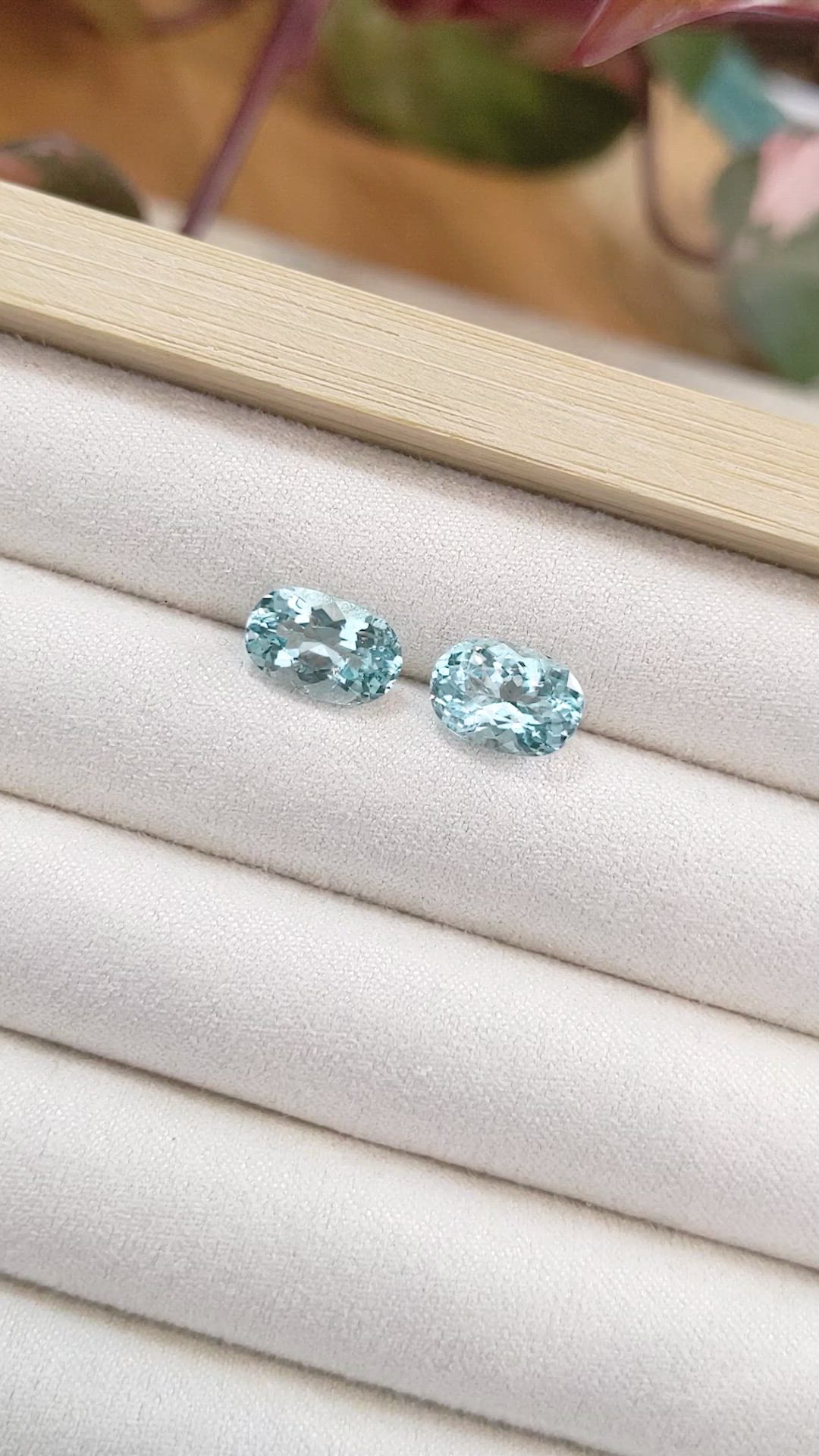 4.94&nbsp;Ct.Tw.Total Carat Weight Aquamarine Pair from Brazil Size Video