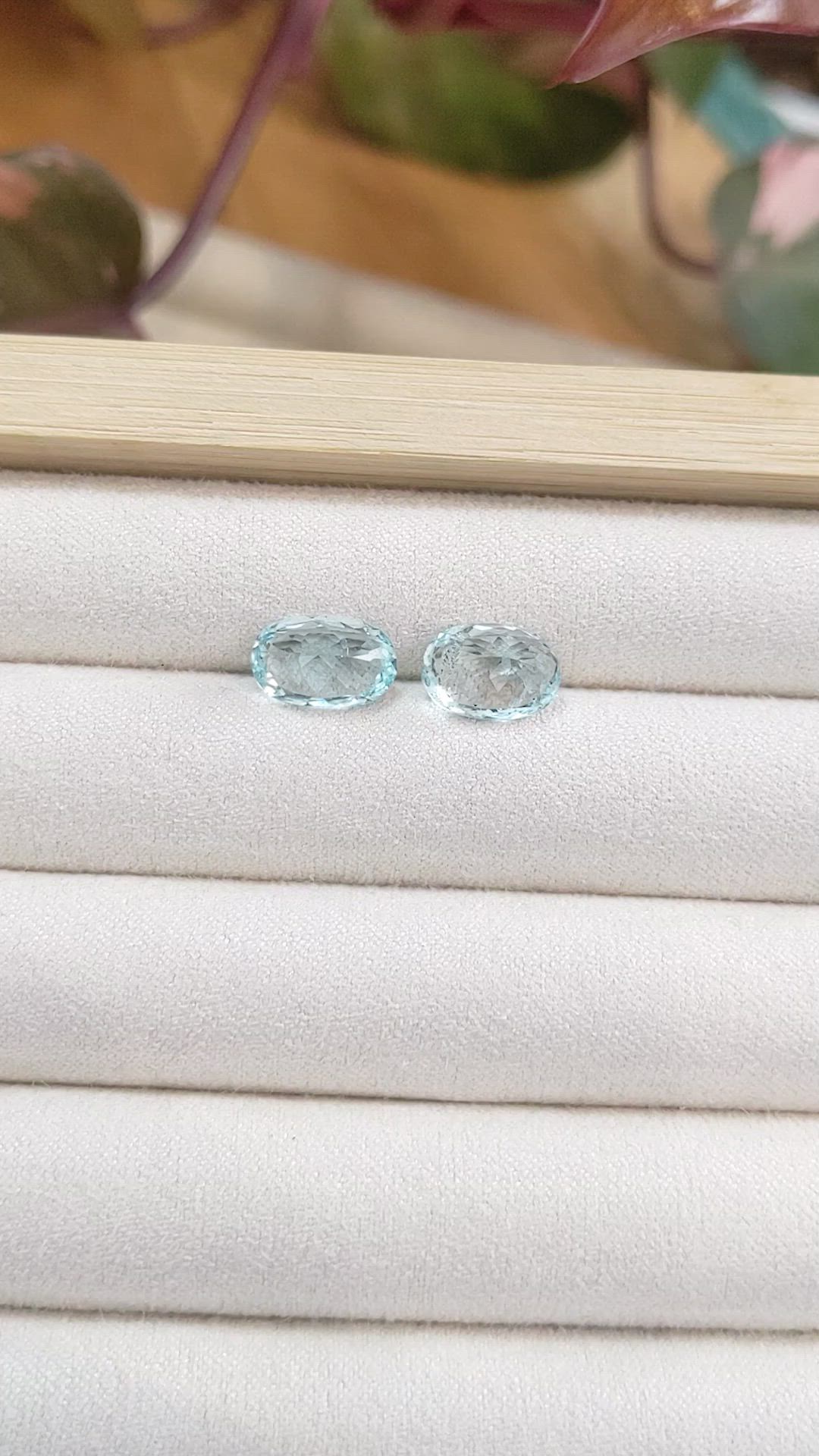 4.94&nbsp;Ct.Tw.Total Carat Weight Aquamarine Pair from Brazil Size Video