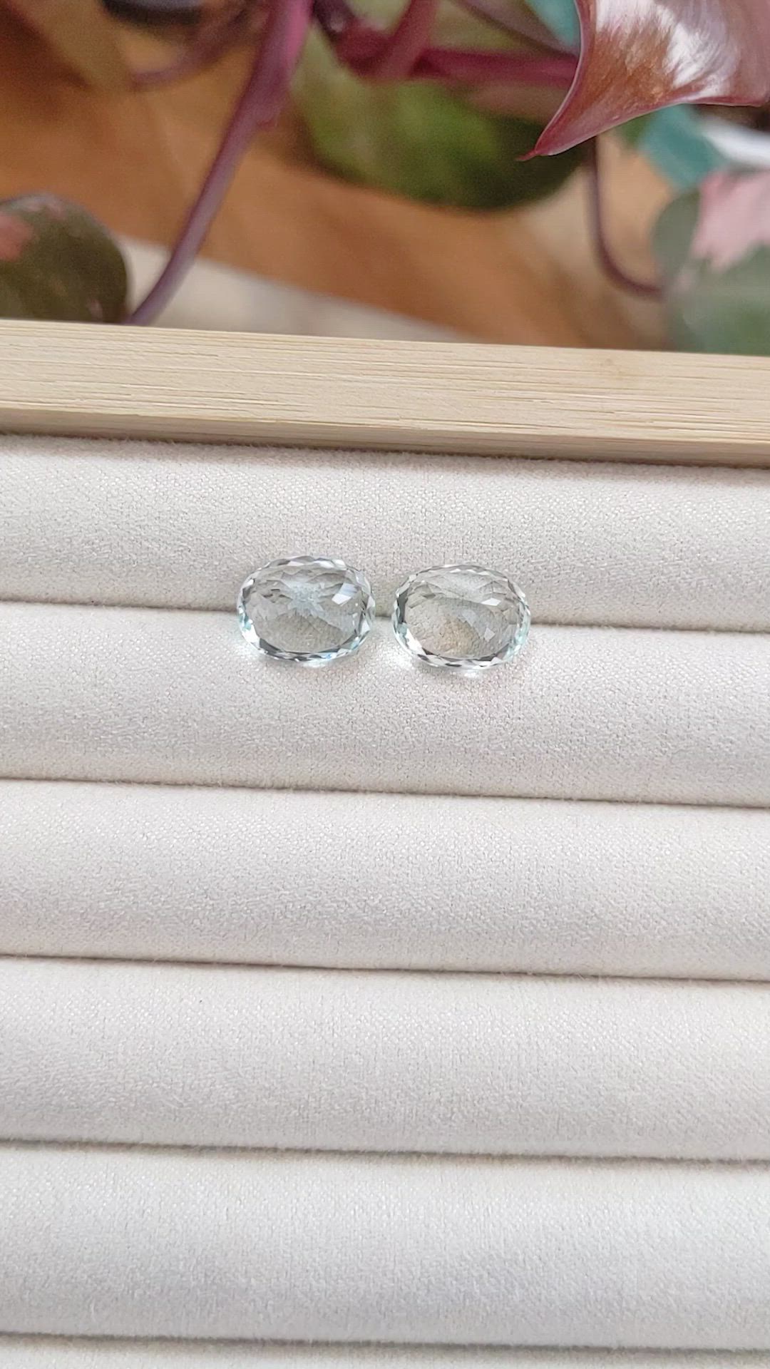 9.65&nbsp;Ct.Tw.Total Carat Weight Aquamarine Pair from Brazil Size Video